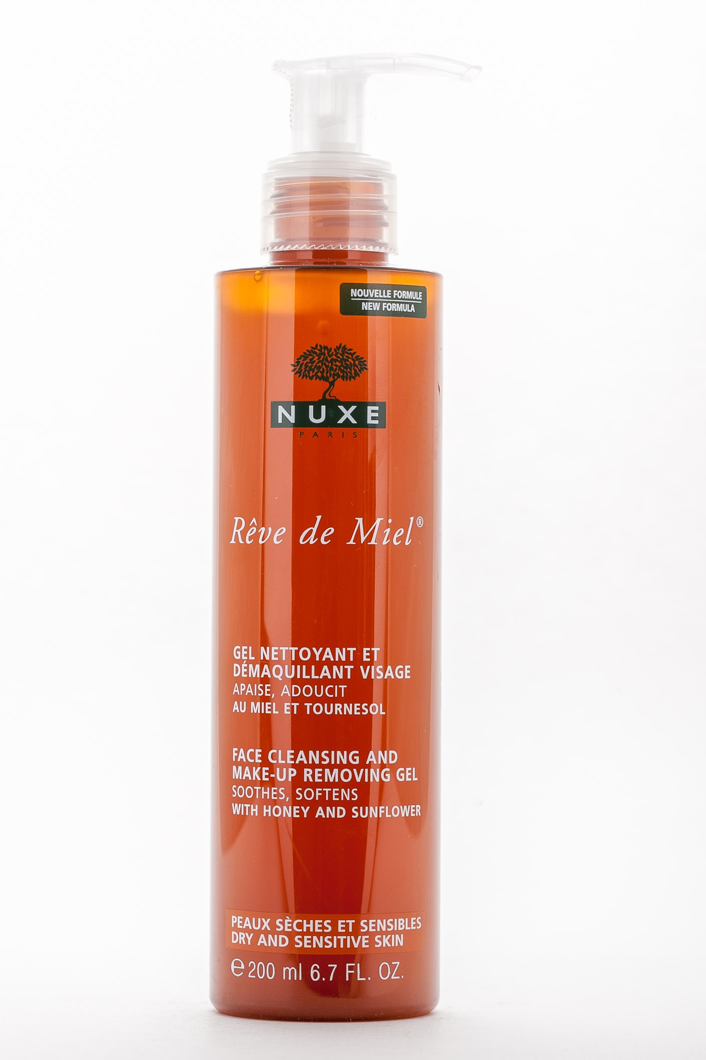 цена Nuxe Очищающий гель для лица для снятия макияжа Face Cleansing and Make-Up Removing Gel, 200 мл (Nuxe, Reve De Miel)