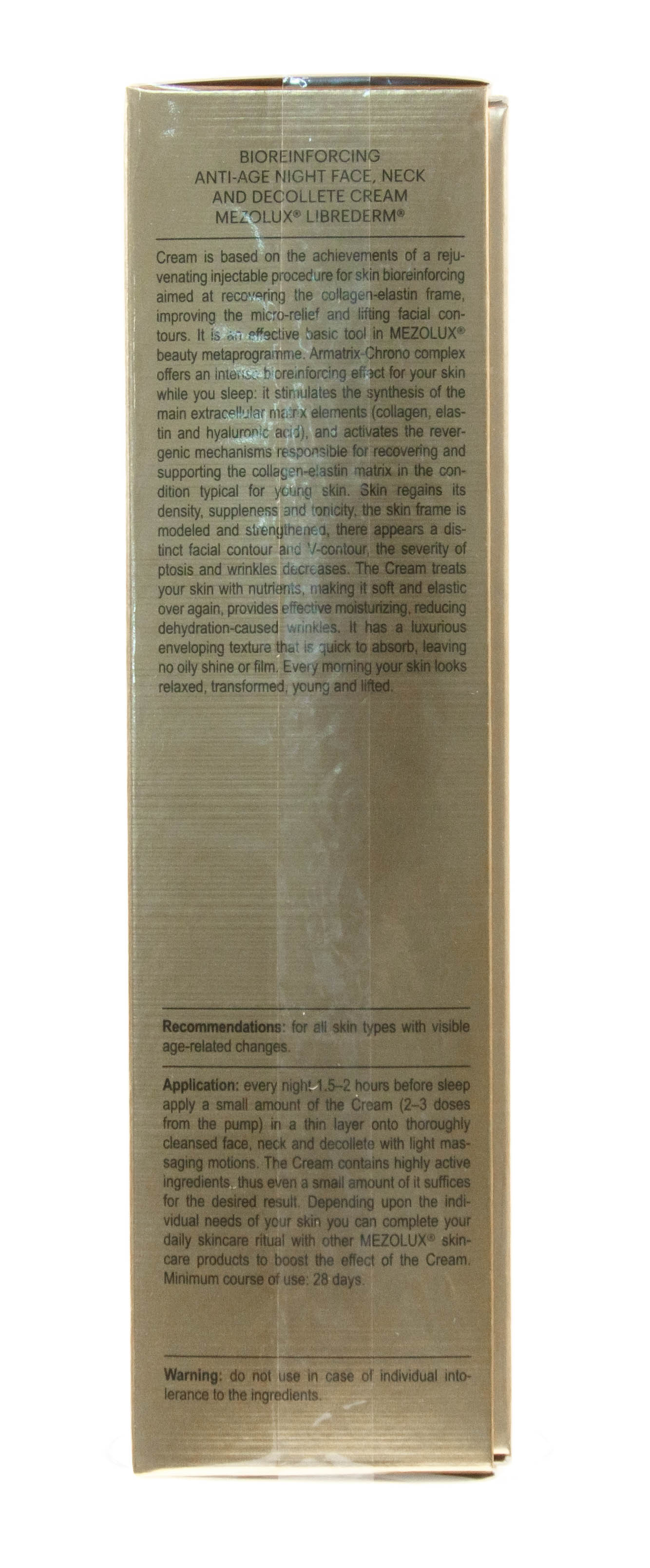 Мезолюкс Биоармирующий антивозрастной ночной крем для лица, шеи и области декольте, 30 мл (Mezolux, Mezolux) фото 3