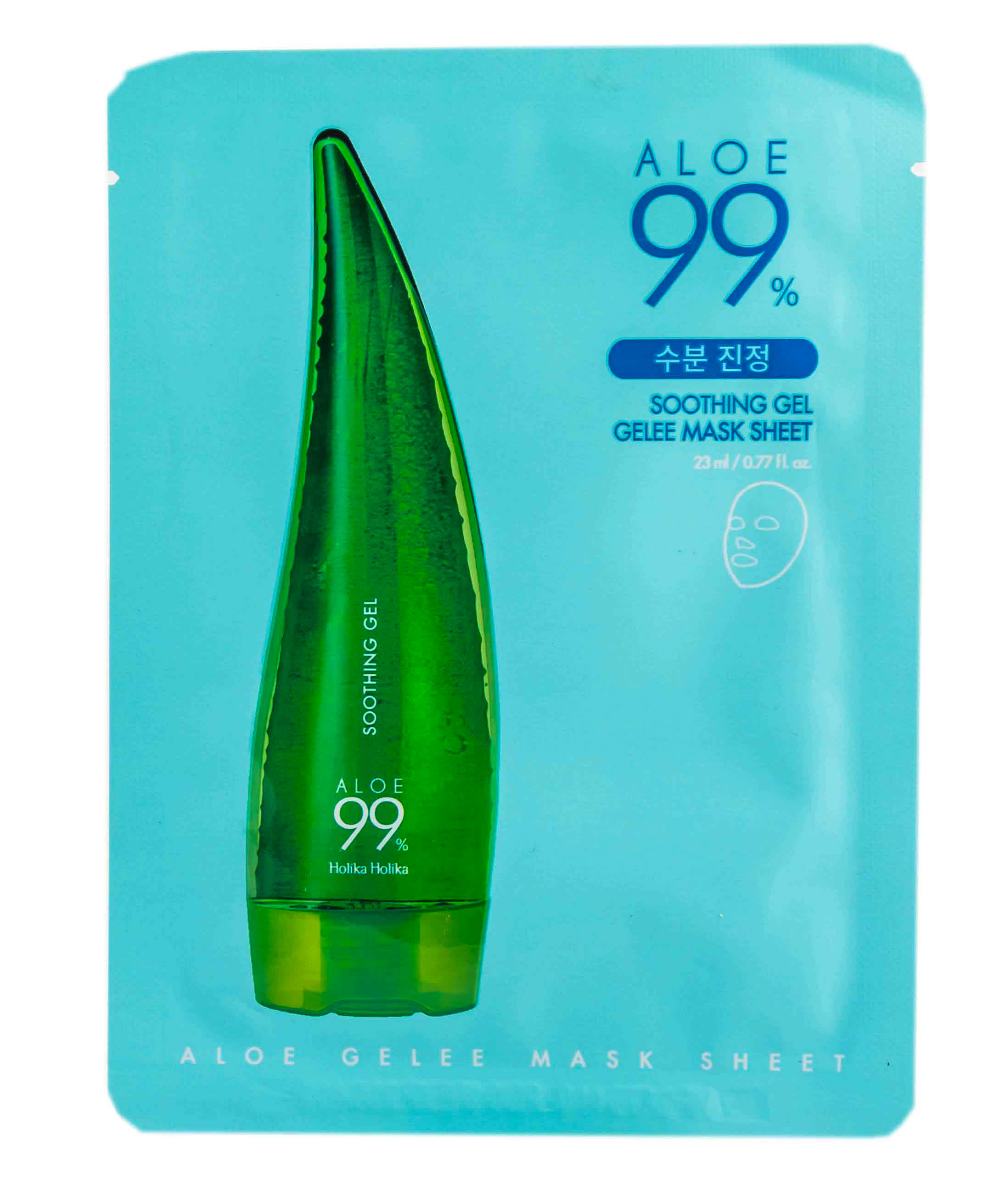 Холика Холика Успокаивающая гелевая маска с экстрактом 99% Алоэ, 1 шт (Holika Holika, Aloe) Холика Холика Успокаивающая гелевая маска с экстрактом 99% Алоэ, 1 шт (Holika Holika, Aloe) фото 2