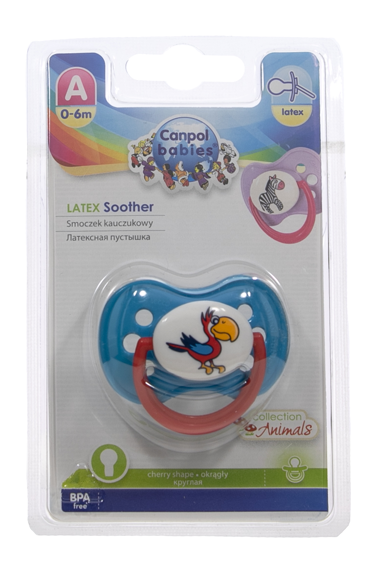 Канпол Латексная круглая пустышка Animals, 0-6 мес (Canpol, Пустышки) Канпол Латексная круглая пустышка Animals, 0-6 мес (Canpol, Пустышки) фото 2