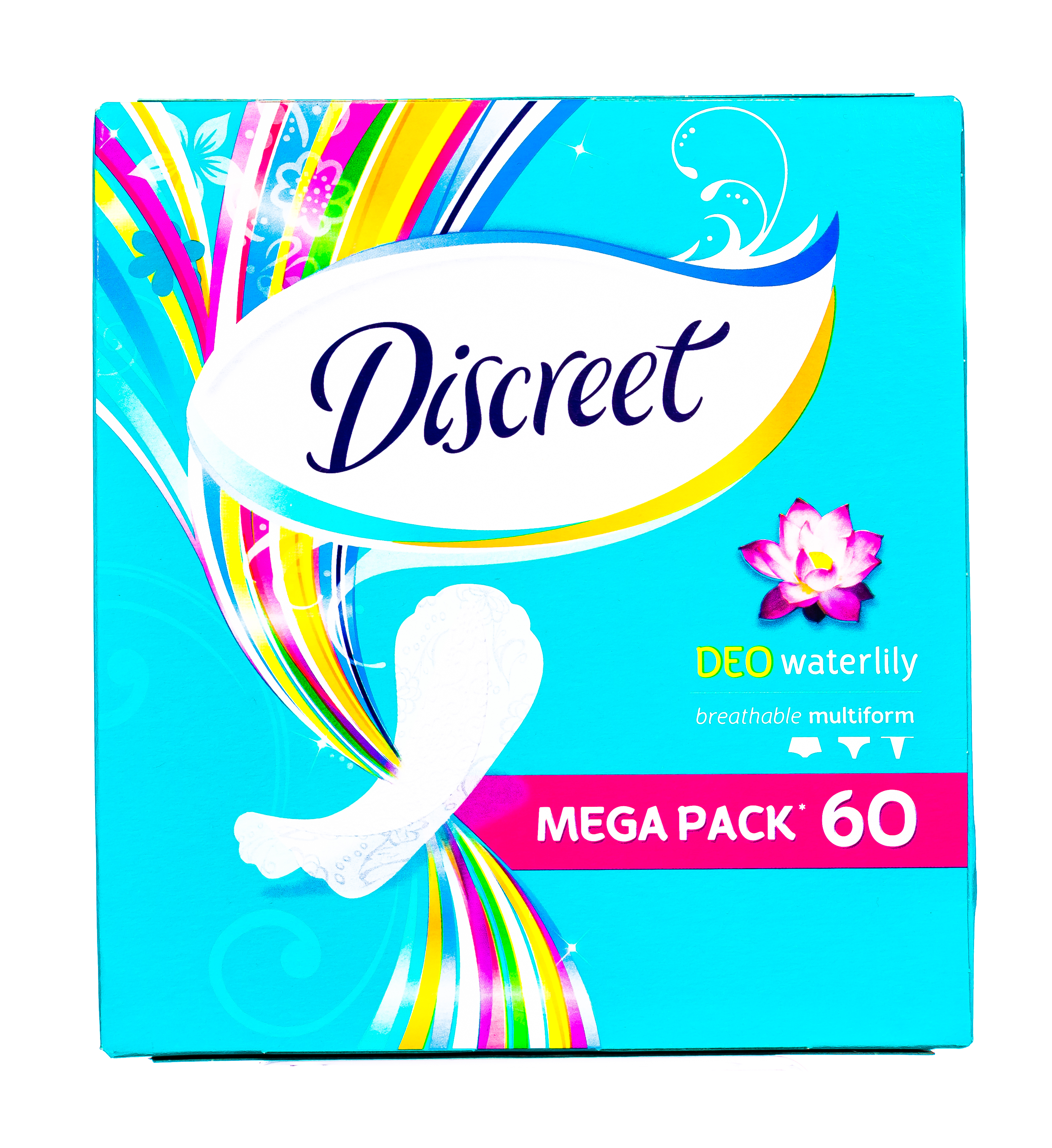 Discreet Ежедневные дышащие прокладки мультиформ, 60 шт (Discreet, Deo Водная лилия) дискрит прокладки ежедневные водная лилия део 60