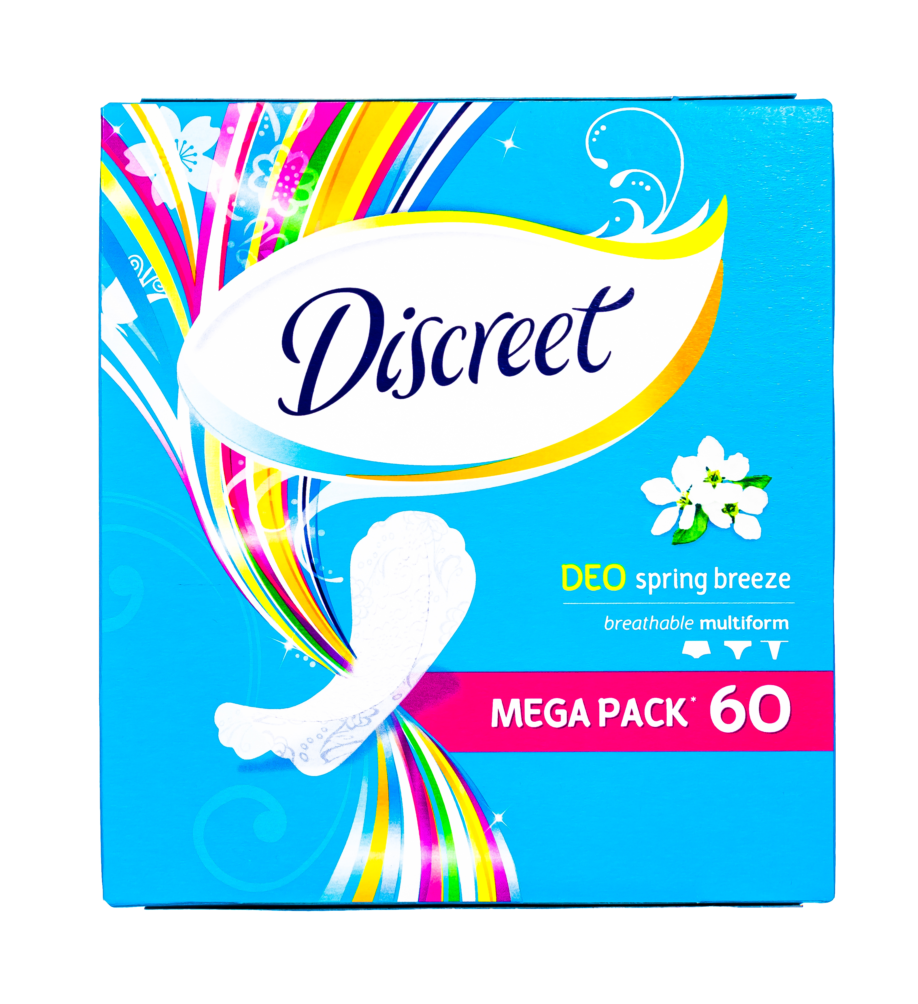 Дискрит Ежедневные дышащие прокладки мультиформ, 60 шт (Discreet, Deo Весенний бриз) фото 0