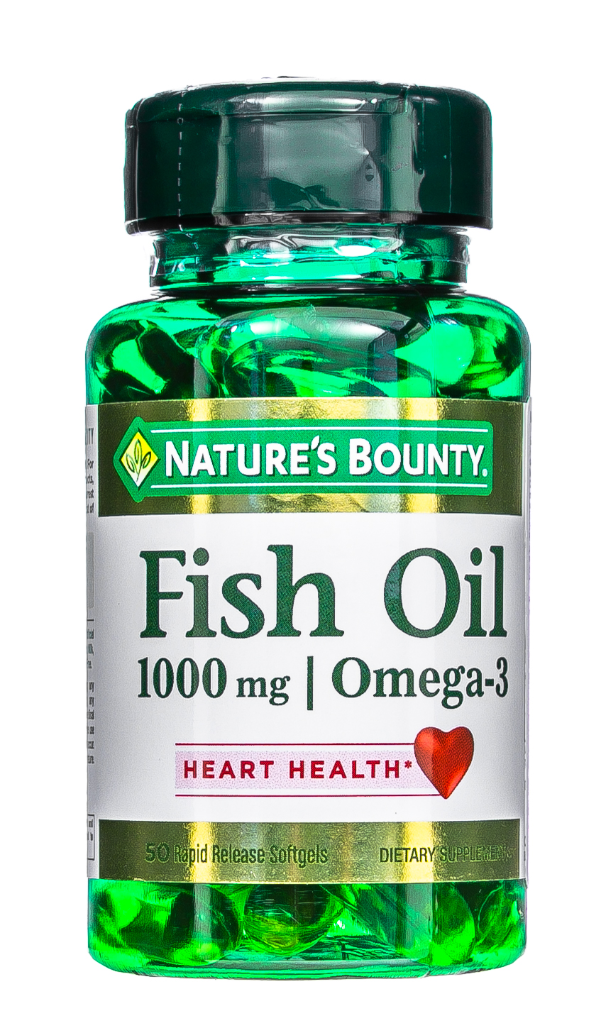 Нэйчес Баунти Рыбий жир 1000 мг, Омега-3 50 капсул (Nature's Bounty, Омега-3) фото 0