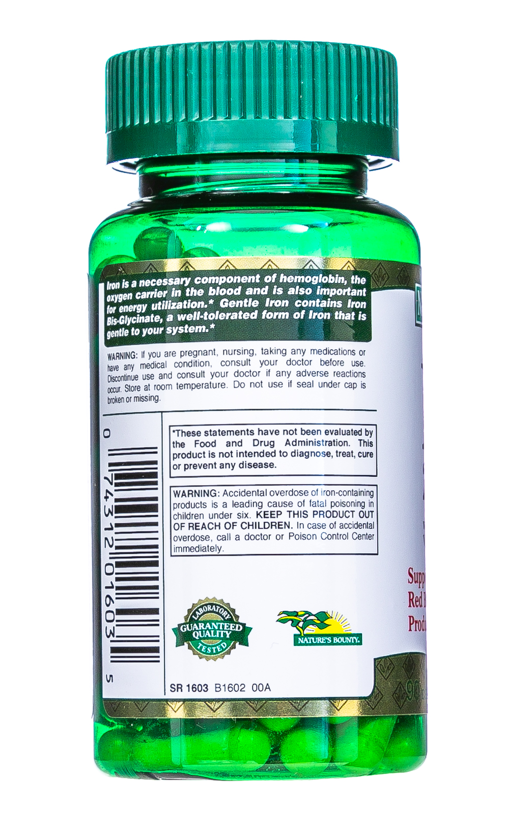 Нэйчес Баунти Легкодоступное железо 28 мг 90 капсул (Nature's Bounty, Минералы) фото 7