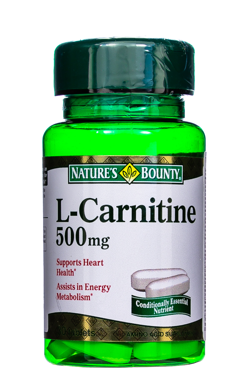 Нэйчес Баунти L-карнитин 500 мг 30 таблеток (Nature's Bounty, Аминокислоты) фото 0