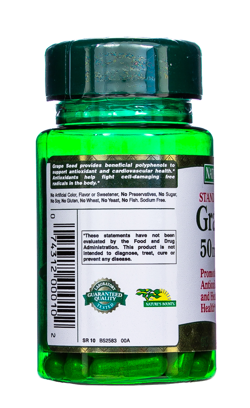 Нэйчес Баунти Экстракт виноградных косточек 50 капсул (Nature's Bounty, Витамины) фото 4
