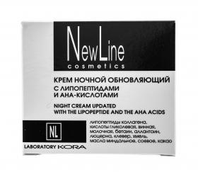 New line Крем ночной обновляющий с липопептидами и АНА кислотами  50 мл. фото