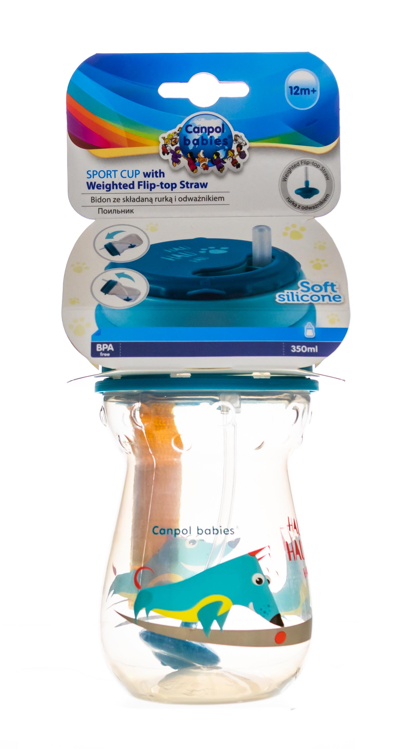 Канпол Поильник спортивный с трубочкой и утяжелителем, 350 мл.12+ (Canpol, Поильники) фото 1