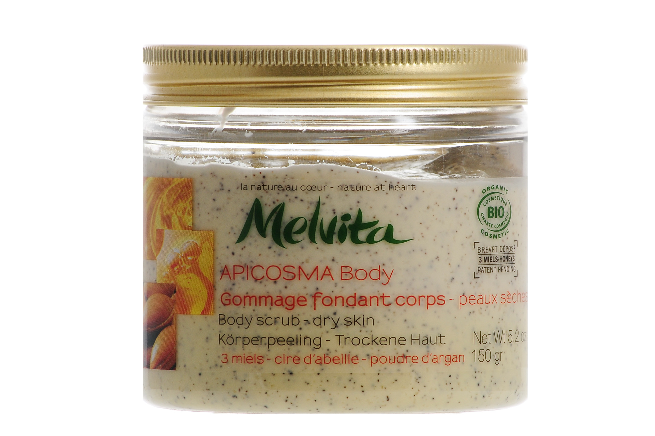 Мелвита Питательный скраб для тела Апикосма сделает кожу гладкой и мягкой, 150 г (Melvita, Apicosma) фото 1