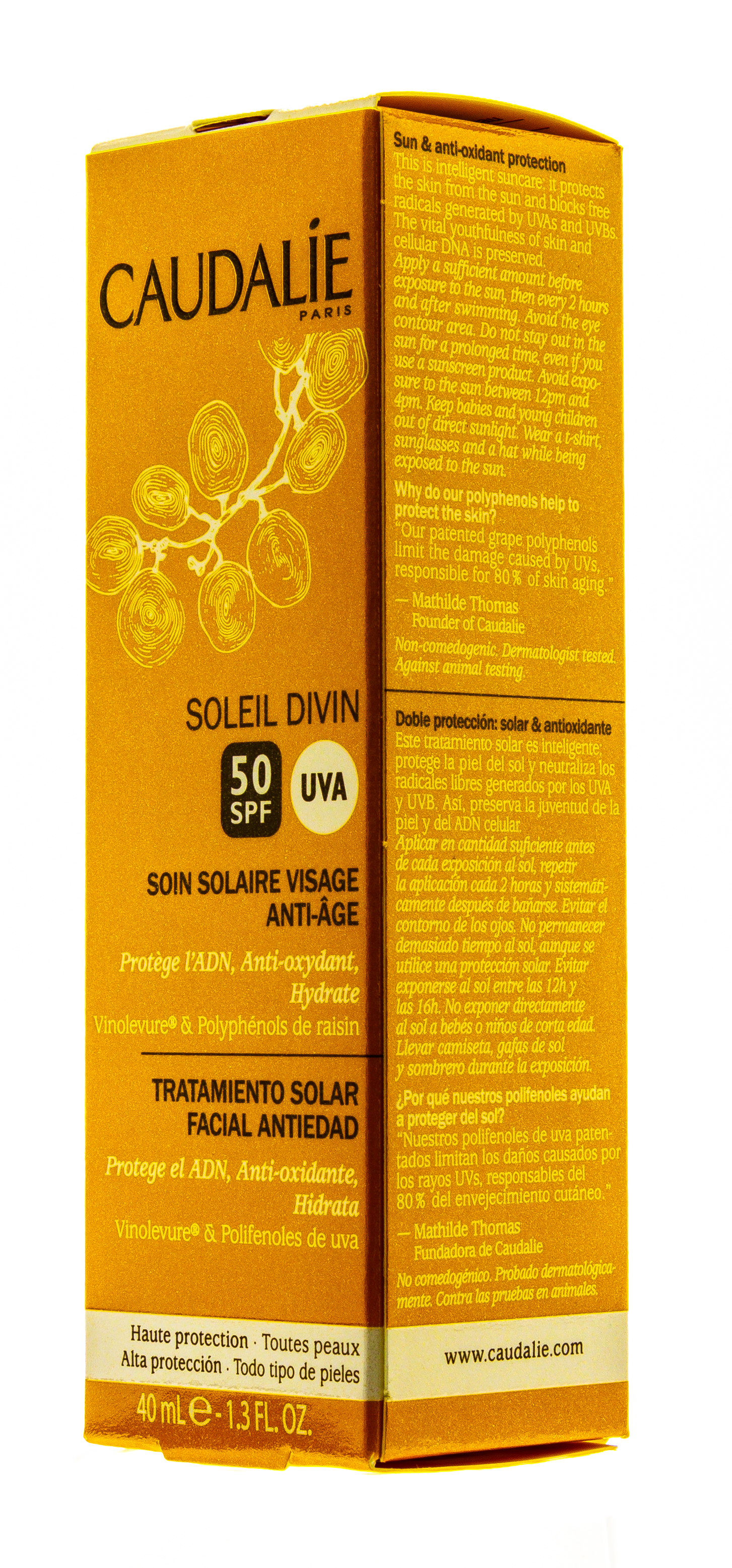 Кодали Антивозрастной солнцезащитный уход для лица SPF 30 Солей Дивин  40 мл (Caudalie, Sun care) фото 9
