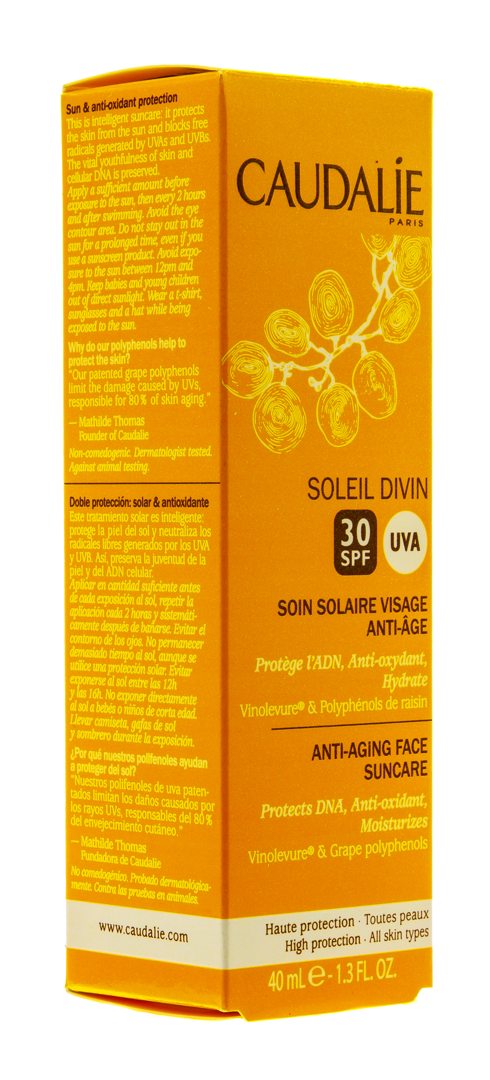 Кодали Антивозрастной солнцезащитный уход для лица SPF 50 Солей Дивин 40 мл (Caudalie, Sun care) фото 10