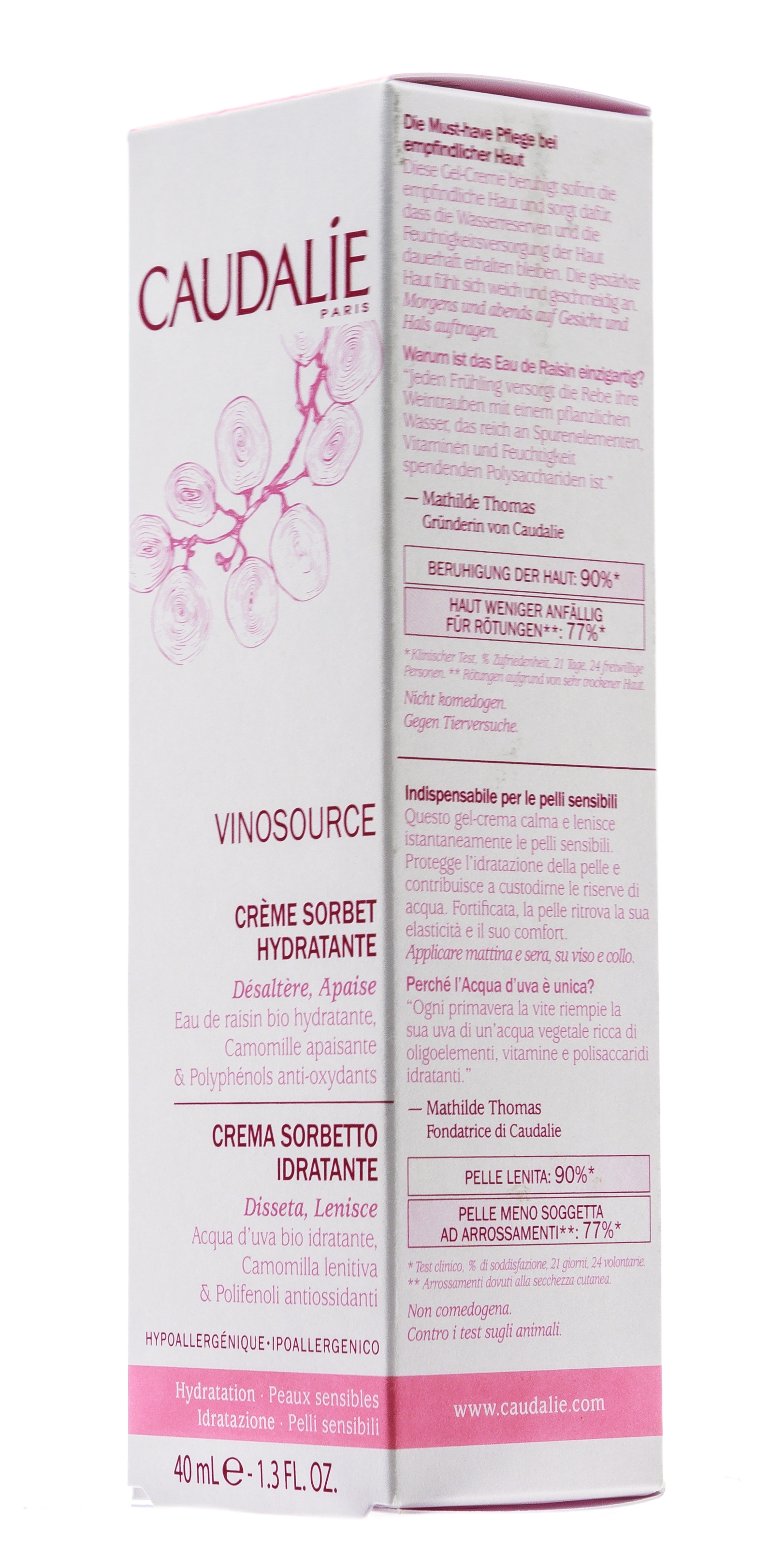 Кодали Крем-сорбет для лица Vinosource увлажняющий для чувствительной кожи, 40 мл (Caudalie, Vinosource) фото 14
