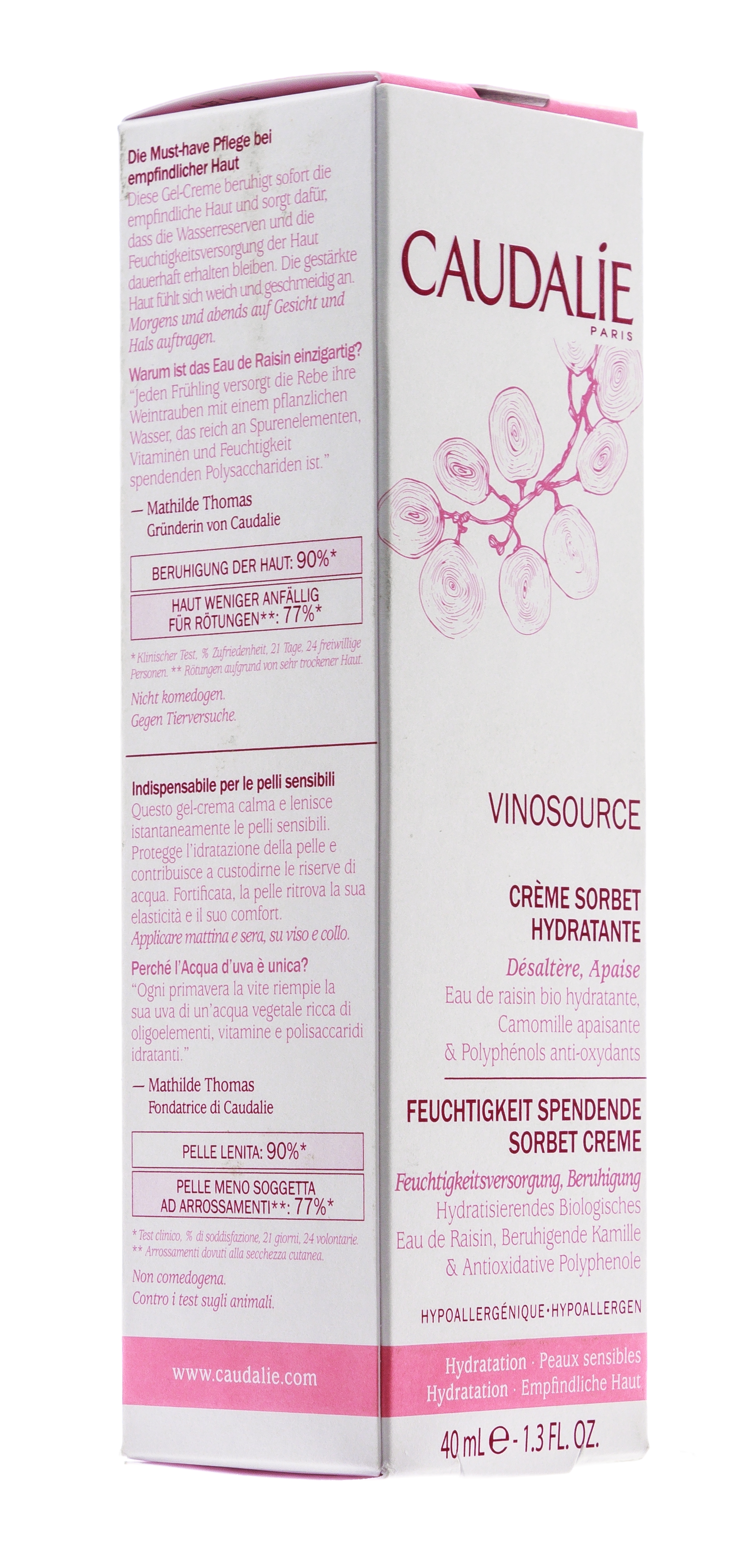 Кодали Крем-сорбет для лица Vinosource увлажняющий для чувствительной кожи, 40 мл (Caudalie, Vinosource) фото 10