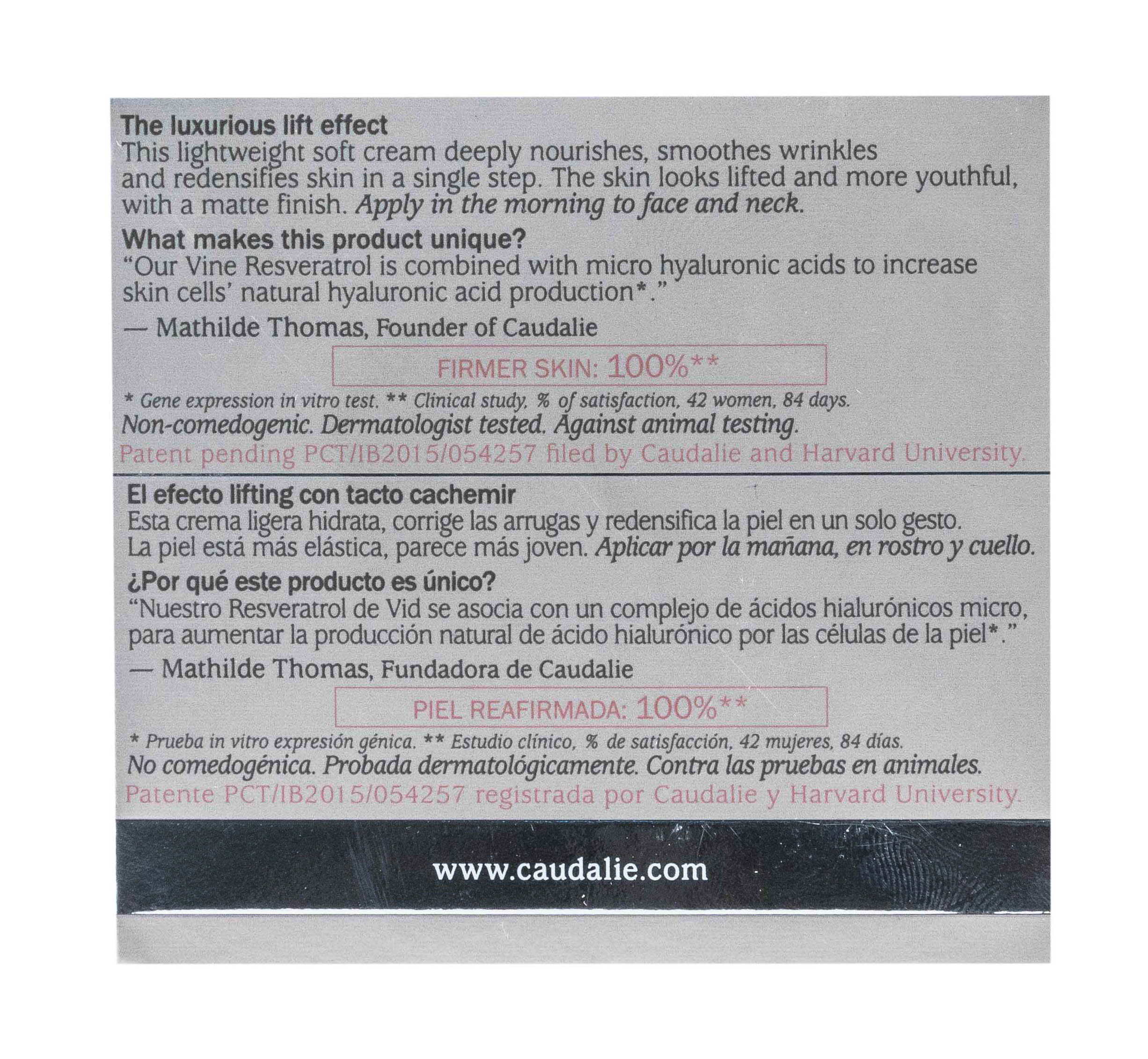 Кодали Крем-кашемир для лица Resveratrol [Lift] лифтинг-эффект против признаков старения, 40 мл (Caudalie, Resveratrol [Lift]) фото 5