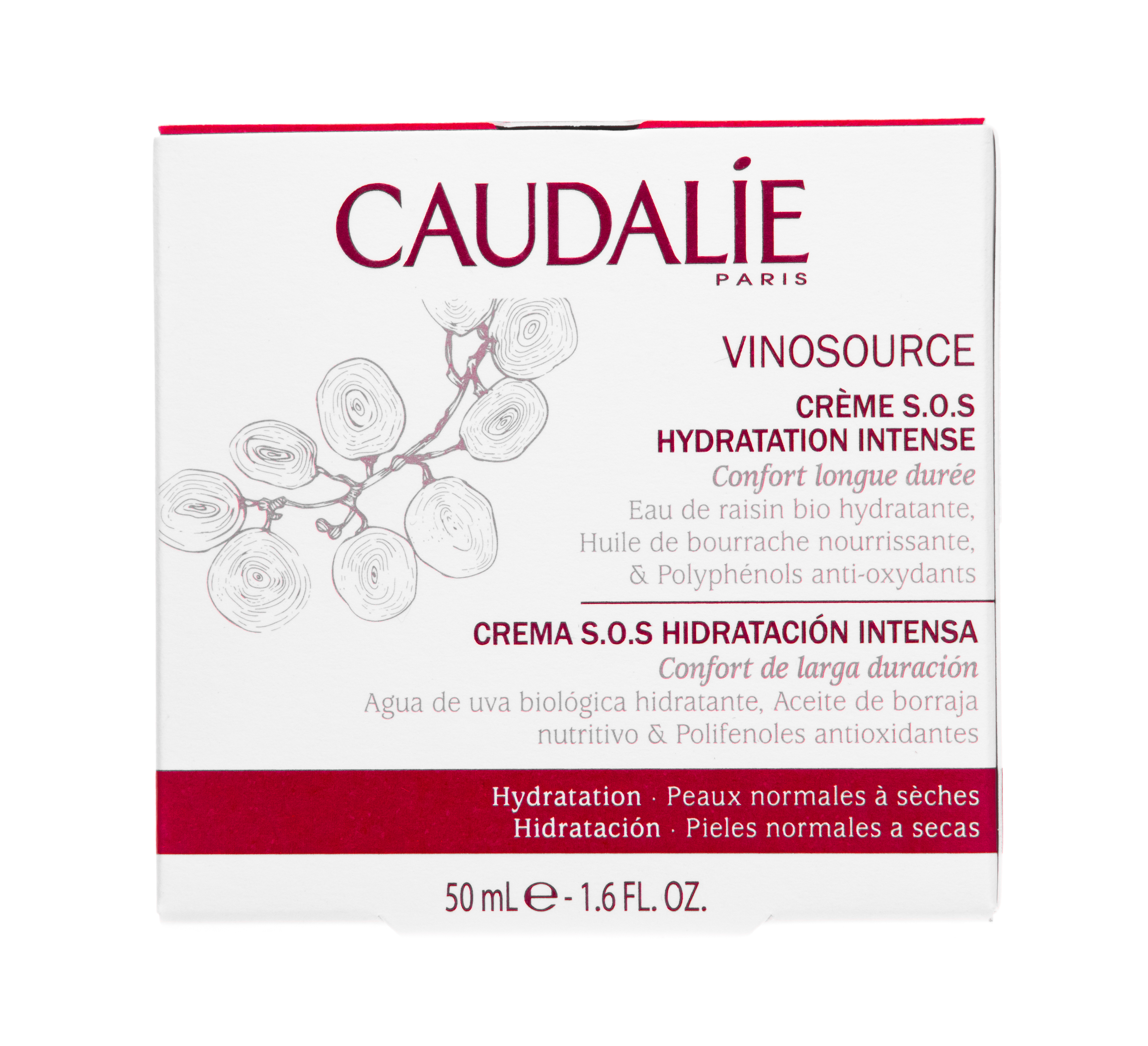 Кодали Крем для лица Vinosource интенсивно увлажняющий для чувствительной кожи, 50 мл (Caudalie, Vinosource) фото 3