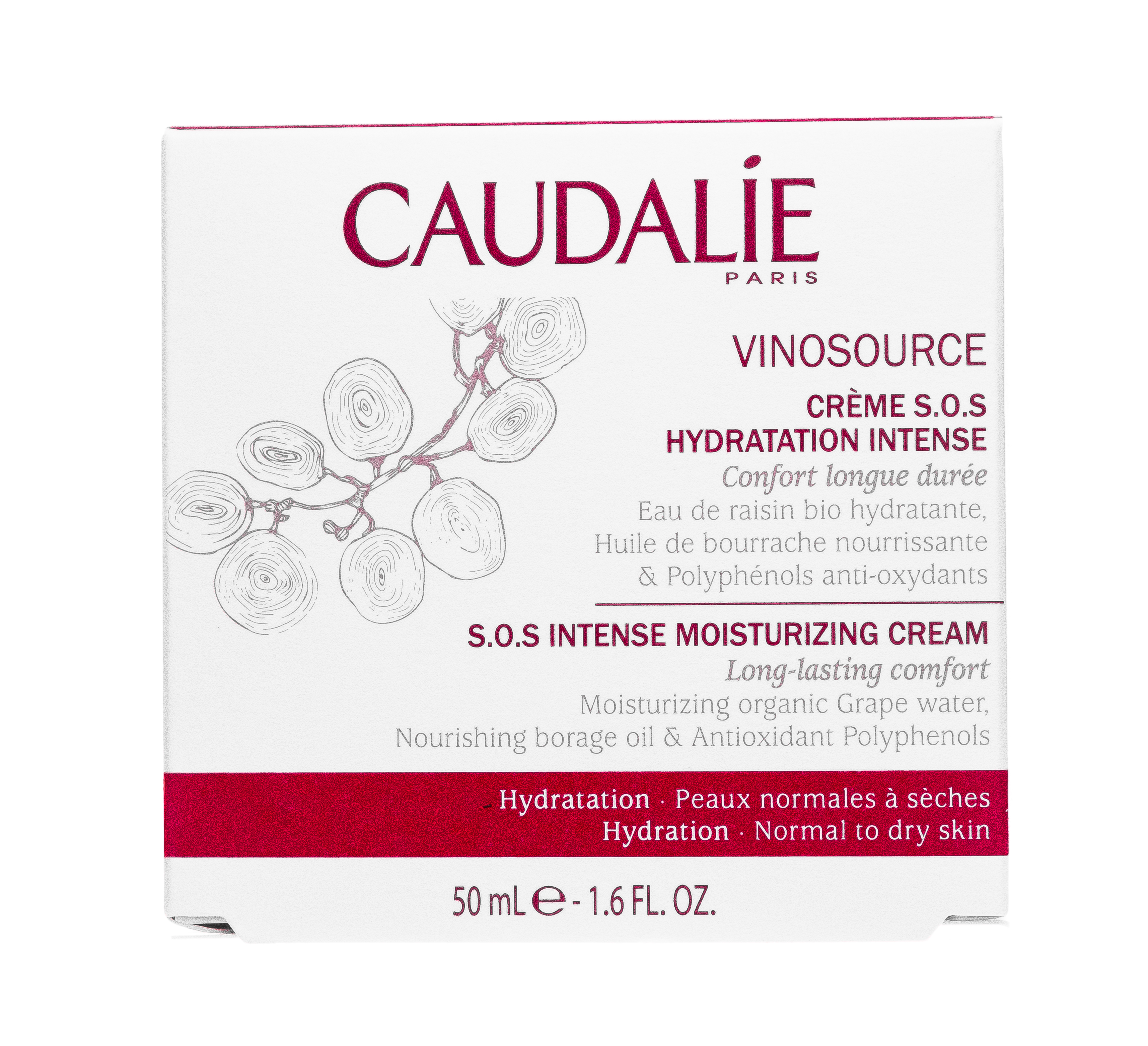 Кодали Крем для лица Vinosource интенсивно увлажняющий для чувствительной кожи, 50 мл (Caudalie, Vinosource) фото 6