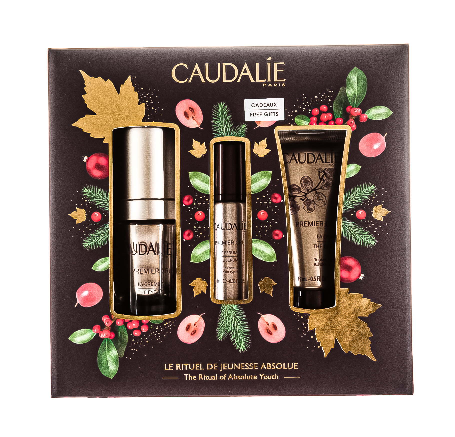 Кодали Набор для антивозрастного ухода Premier Cru: Омолаживающий крем для глаз 15 мл + Омолаживающая сыворотка 10 мл + Омолаживающий крем 15 мл (Caudalie, Premier Cru) фото 2