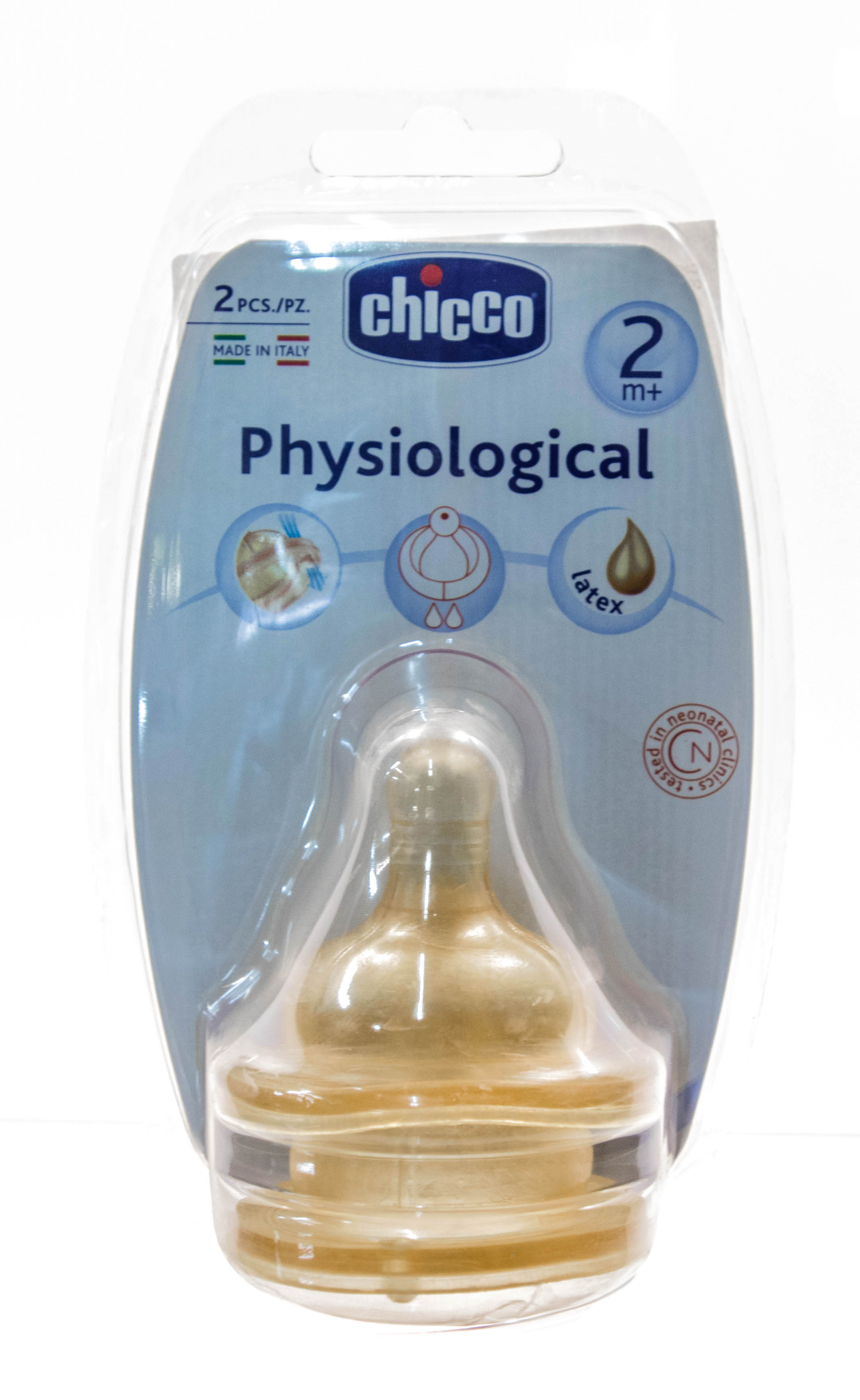 Чико Соска Well-Being 2шт.,2мес.+, латекс, средний поток (Chicco, Бутылочки и Соски) фото 1