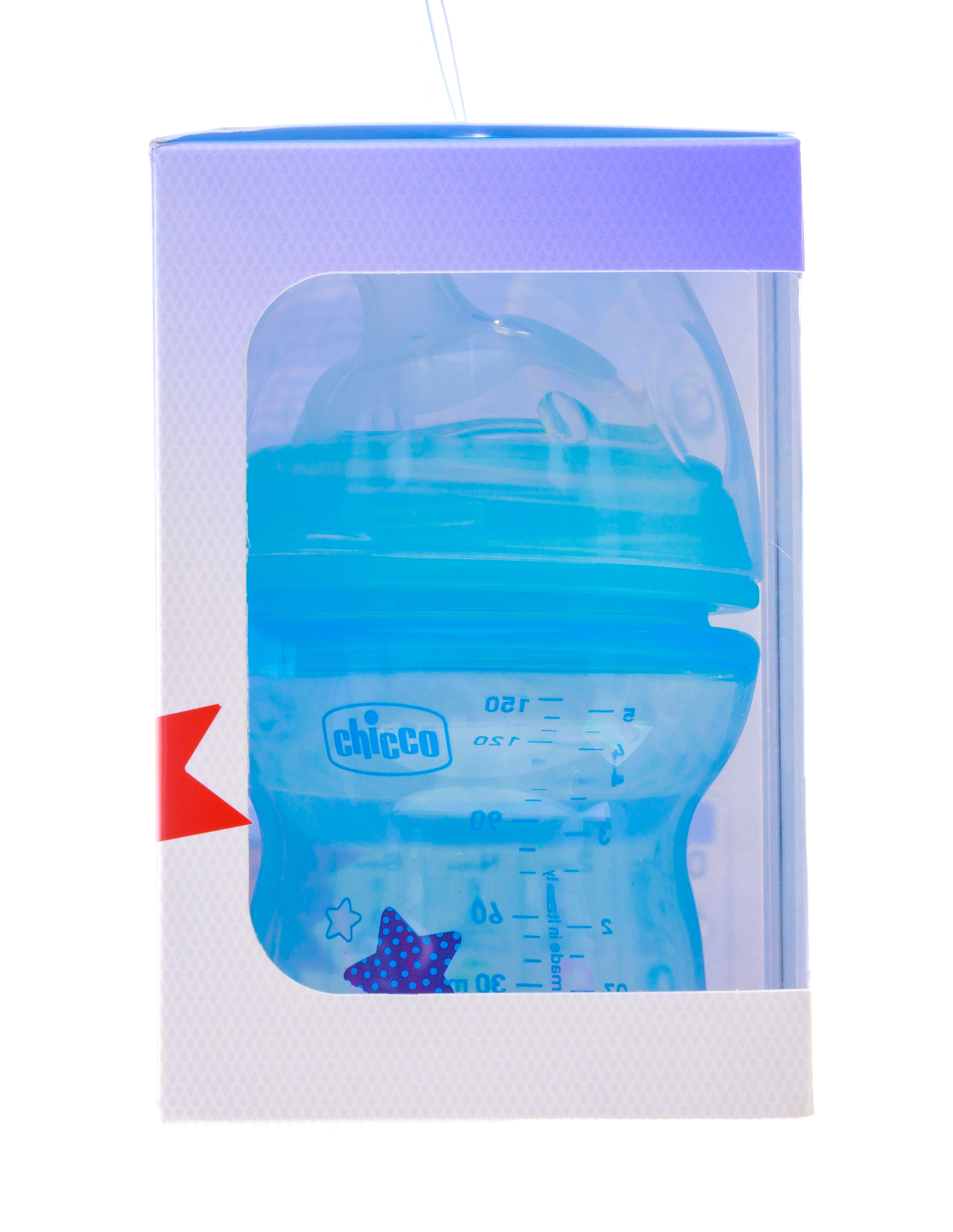 Чико Бутылочка Голубая Natural Feeling, соска с наклоном и флексорами, 0 мес.+, 150 мл (Chicco, Бутылочки и Соски) фото 2