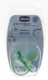 Chicco Пустышка Physio Soft, 1шт., 0мес., силикон, зеленый. фото