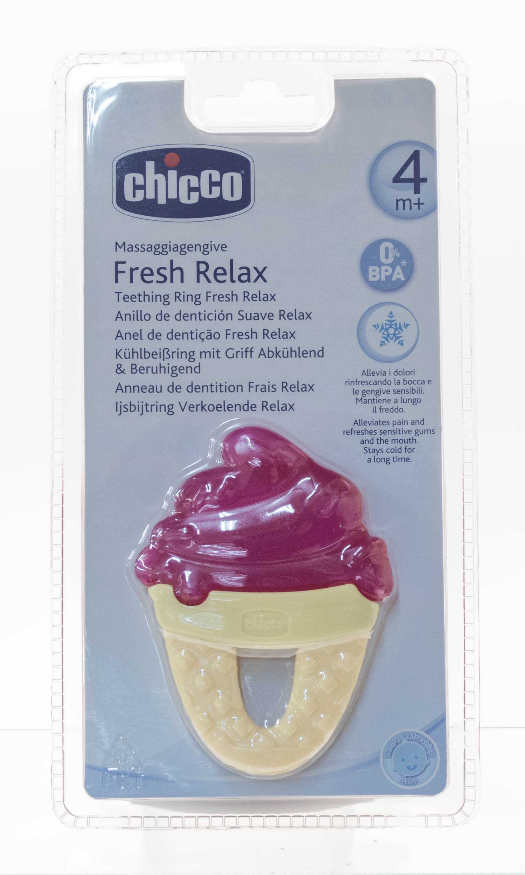 Chicco Прорезыватель-игрушка Fresh Relax Мороженое красное 4 . фото