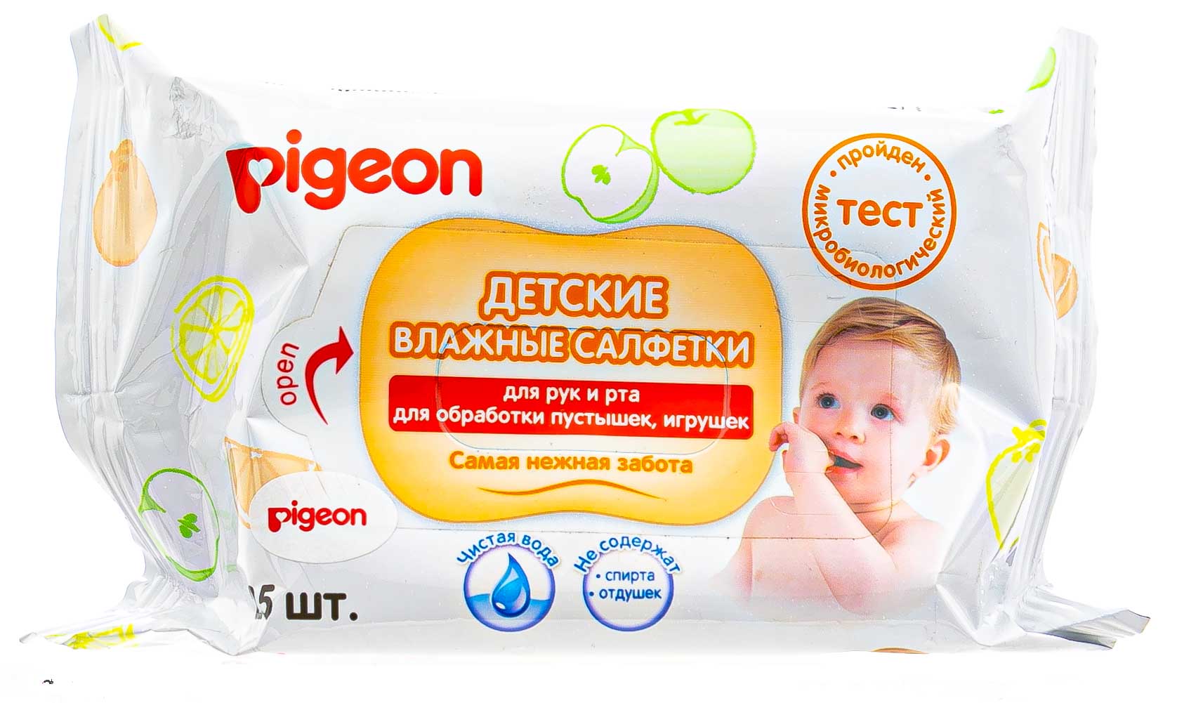 Пиджин Влажные салфетки для рук и лица 25 шт (Pigeon, Уход за малышом) фото 1