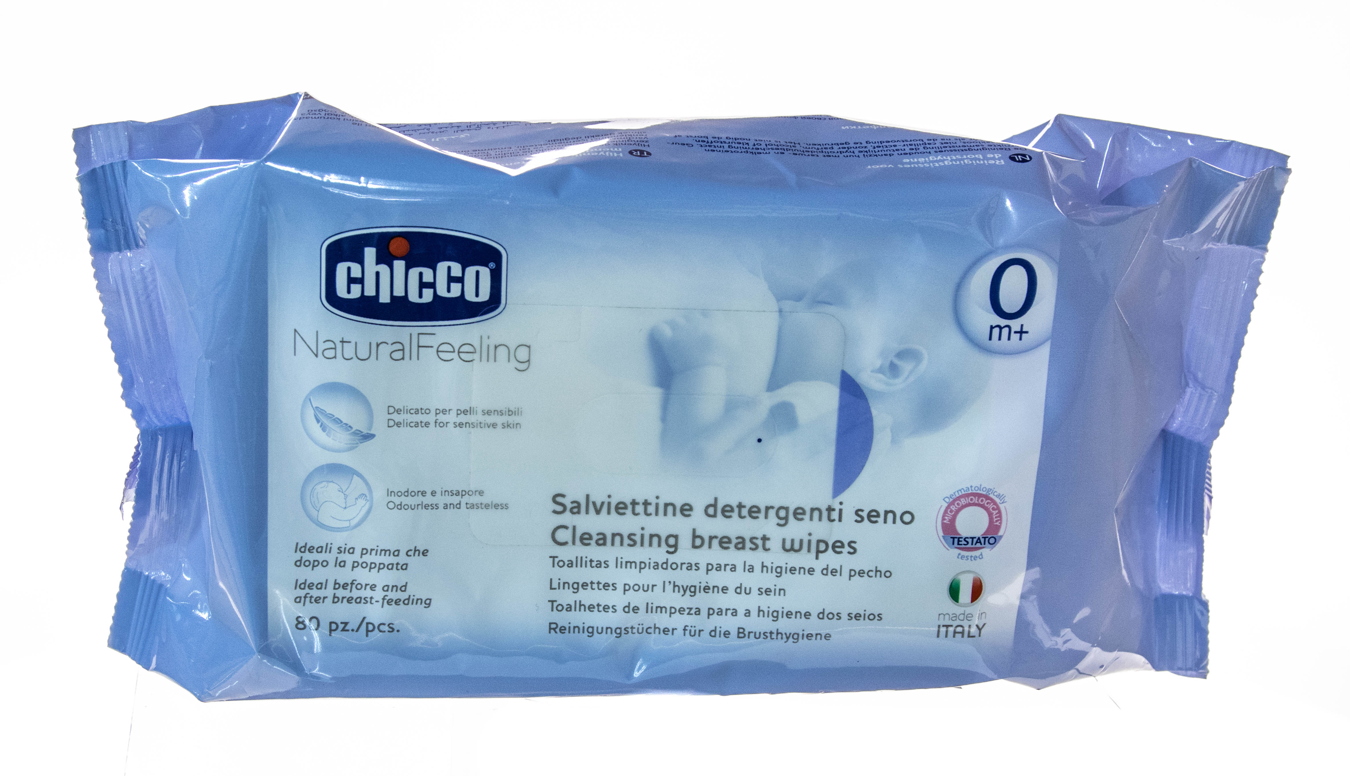 Чико Очищающие салфетки для груди, 80 шт., 0 мес.+ (Chicco, Для груди) фото 1