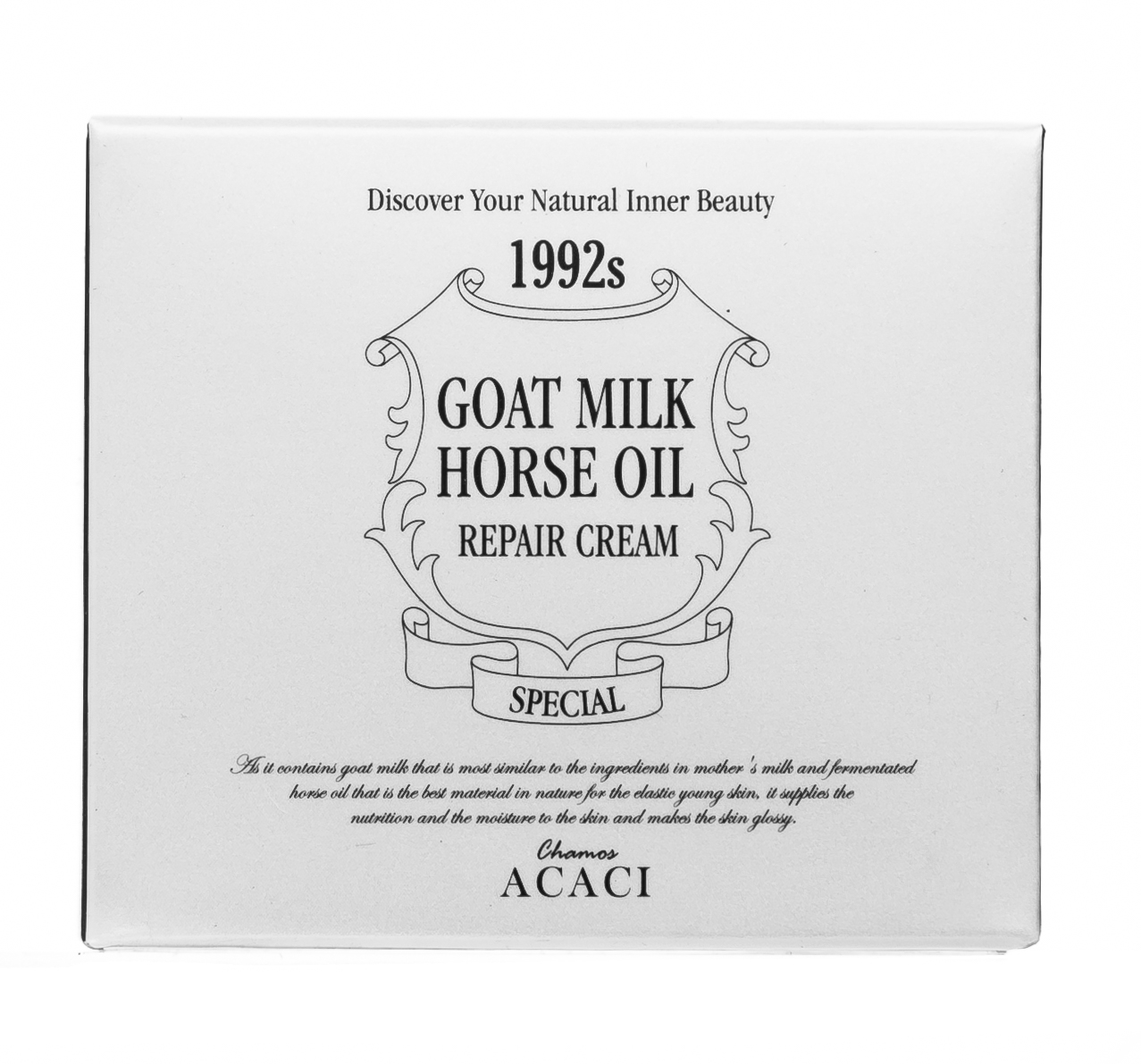Чамос Акаси Увлажняющий крем для лица с козьим молоком и лошадиным маслом  50 г (Chamos Acaci, Для лица) фото 1