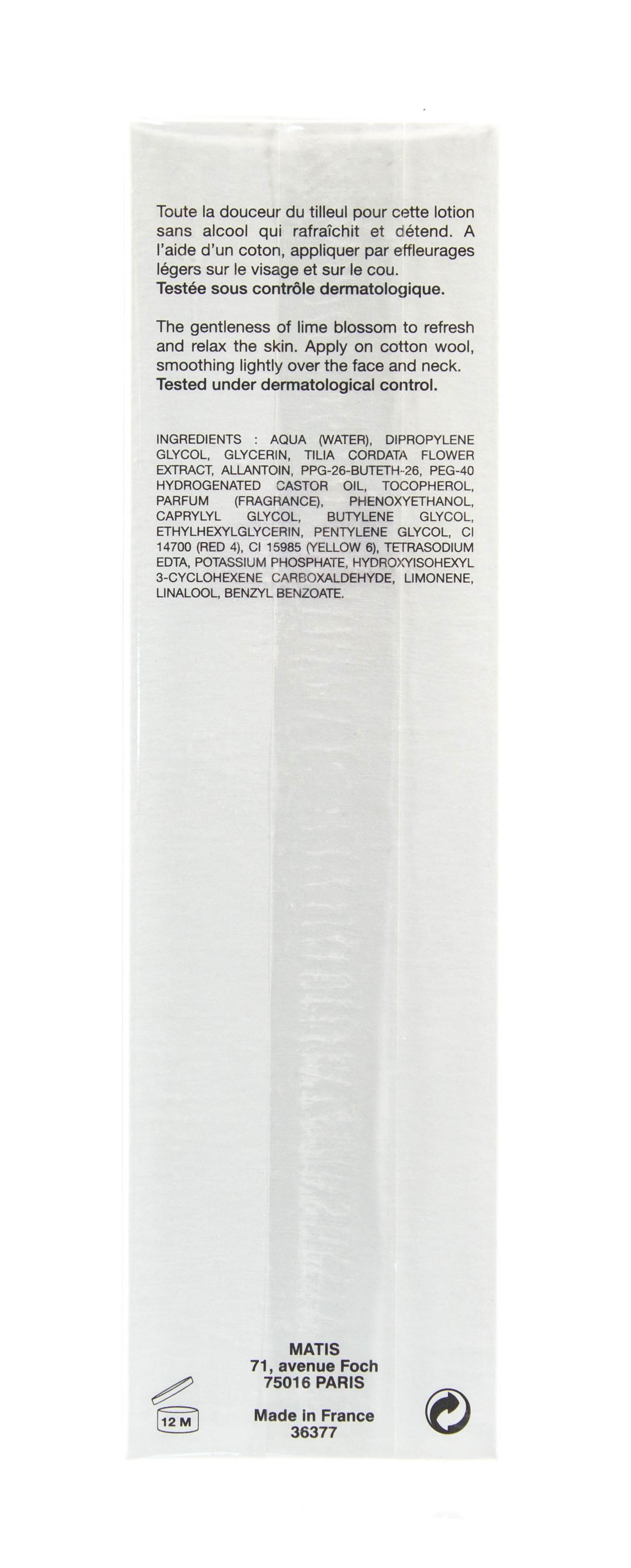 Матис Линия Для Чувствительной Кожи Лосьон из цветов липы 200 мл (Matis, Линия для чувствительной кожи) фото 2