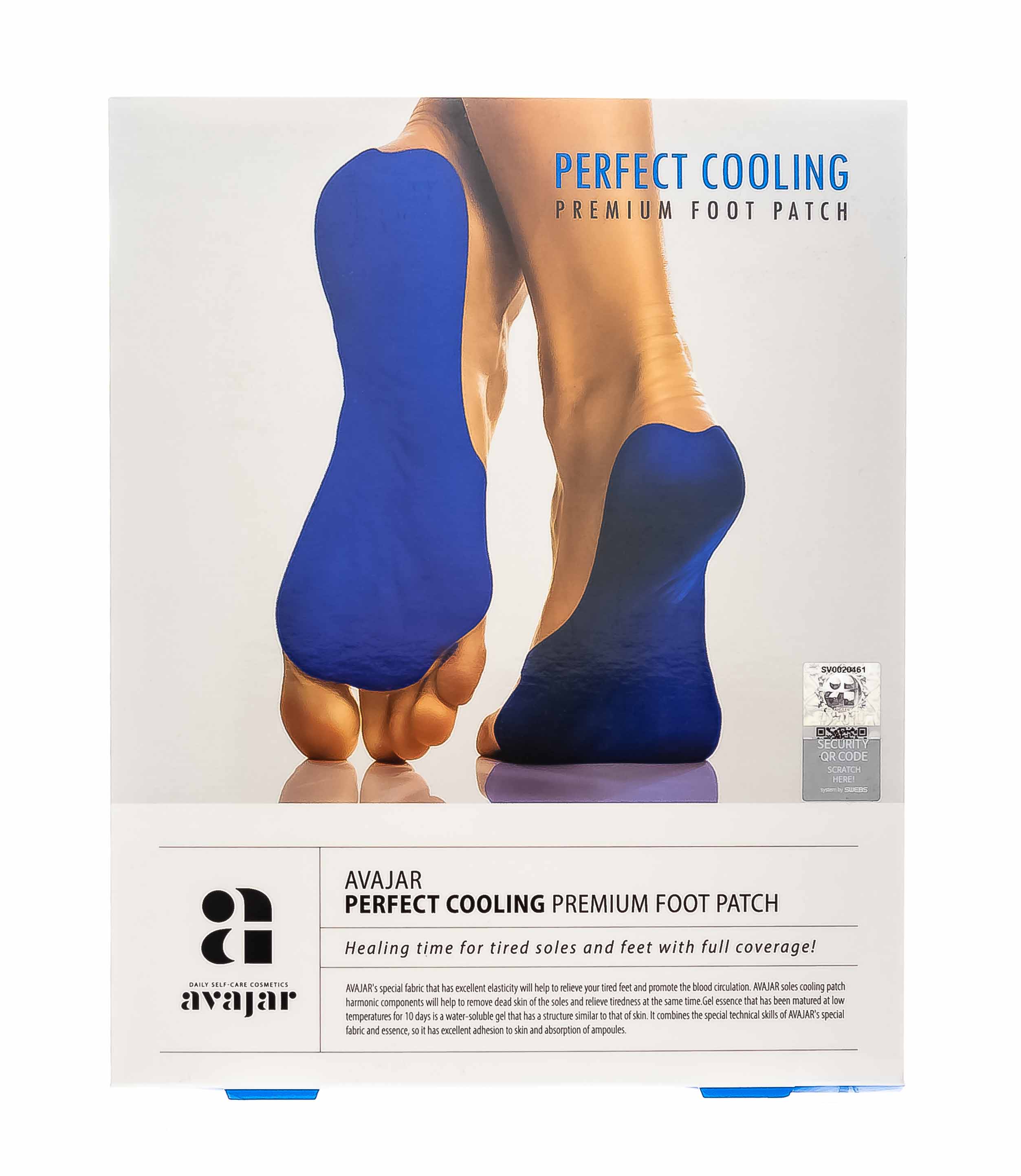 Аваджар Avajar Perfect Cooling Premium Foot Patch - Охлаждающий патч для ступней ног с детокс-эффектом (Avajar, Уход для ног) фото 1