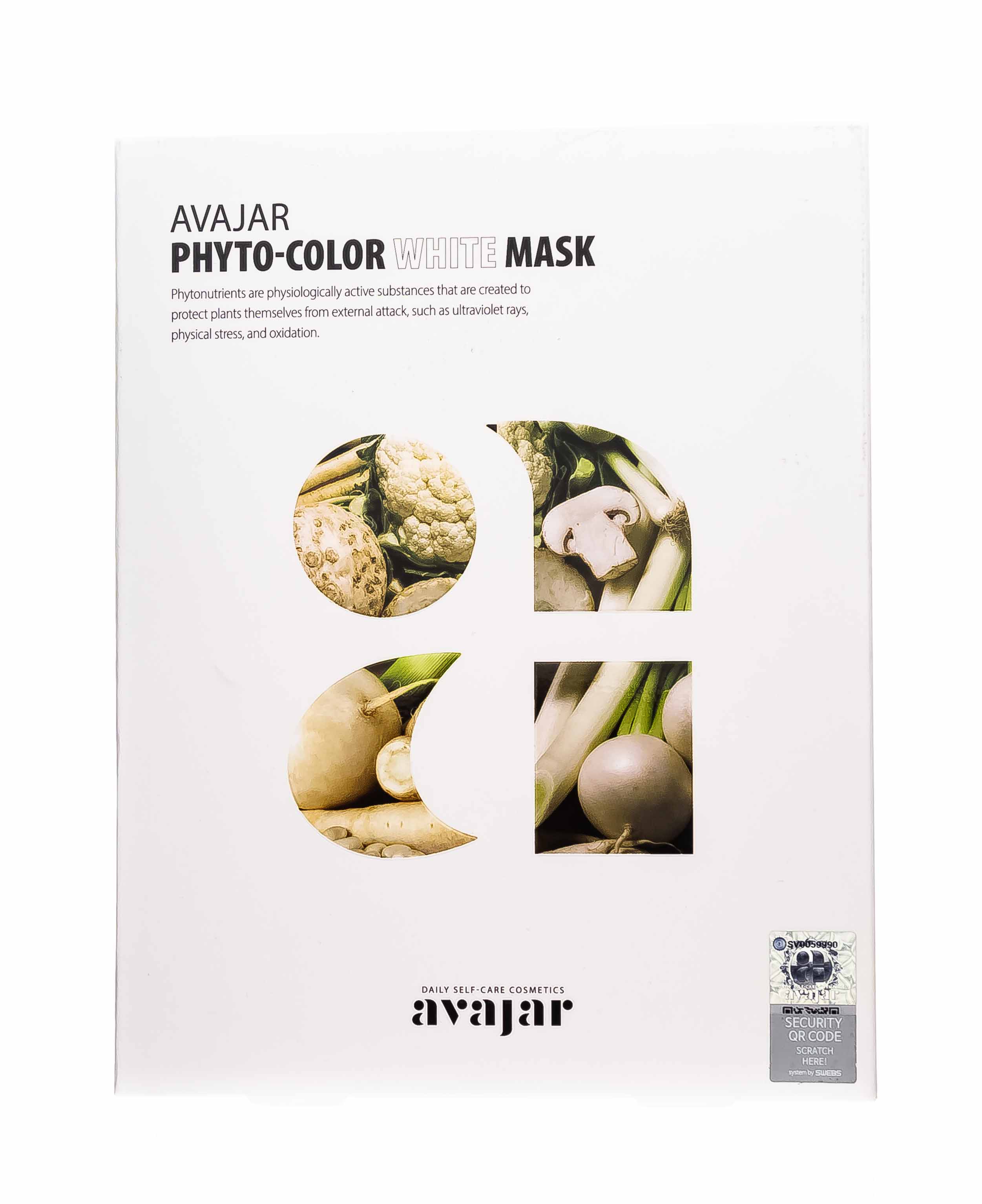Аваджар Avajar Phyto-Color White Mask Маска для поддержания тонуса кожи 10 шт (Avajar, Для лица) фото 1