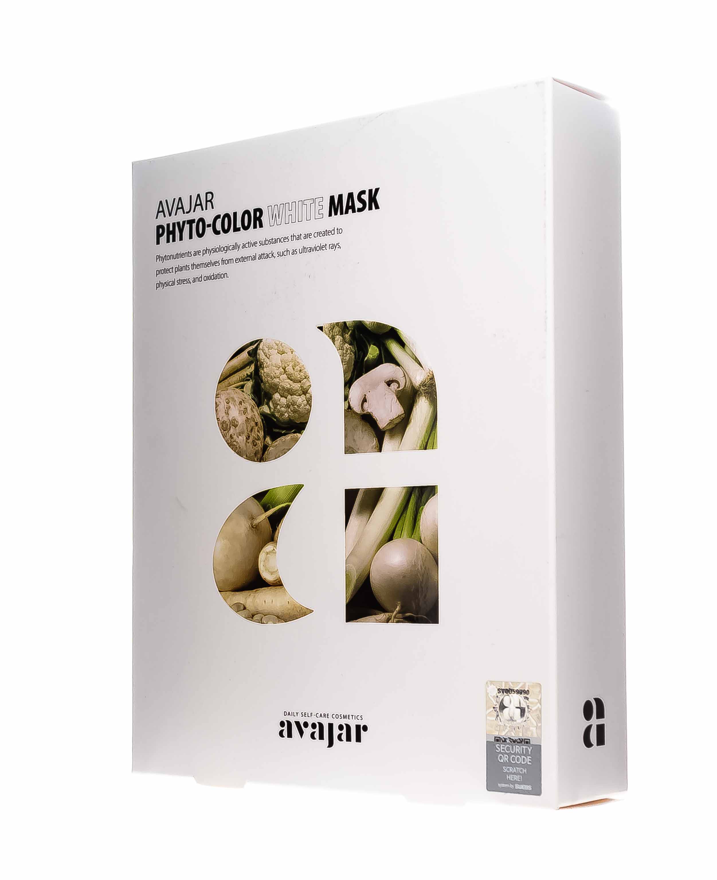 Аваджар Avajar Phyto-Color White Mask Маска для поддержания тонуса кожи 10 шт (Avajar, Для лица) фото 2