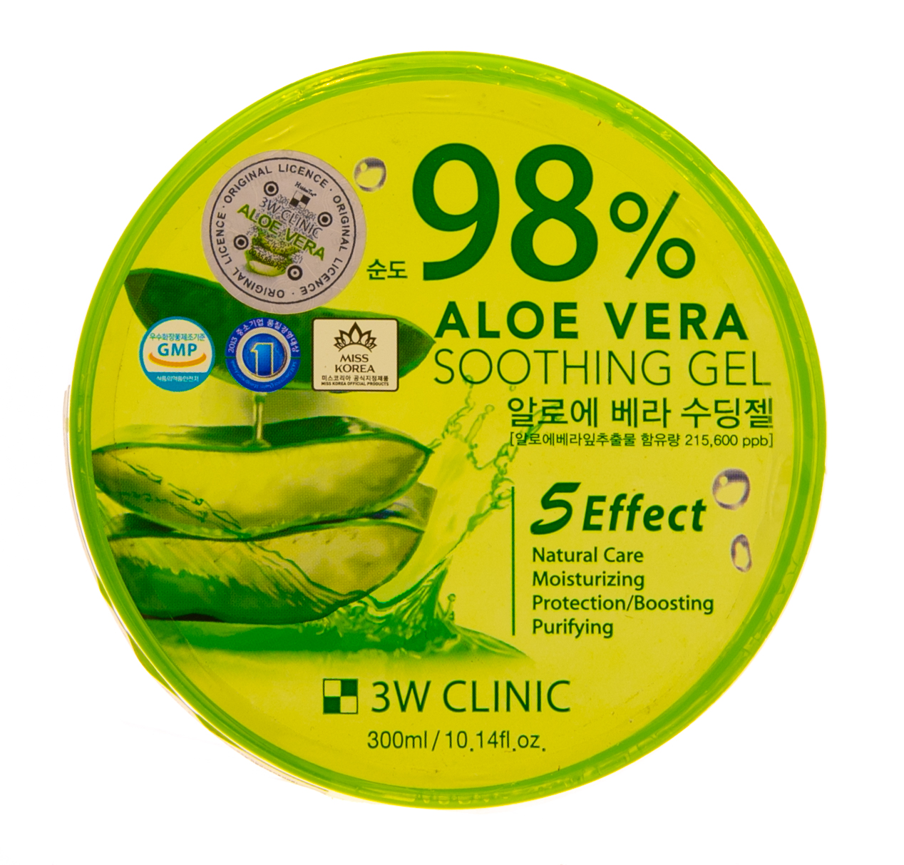  Универсальный гель алоэ для лица и тела 98% Aloe, 300 мл (3W Clinic, Для тела) фото 1