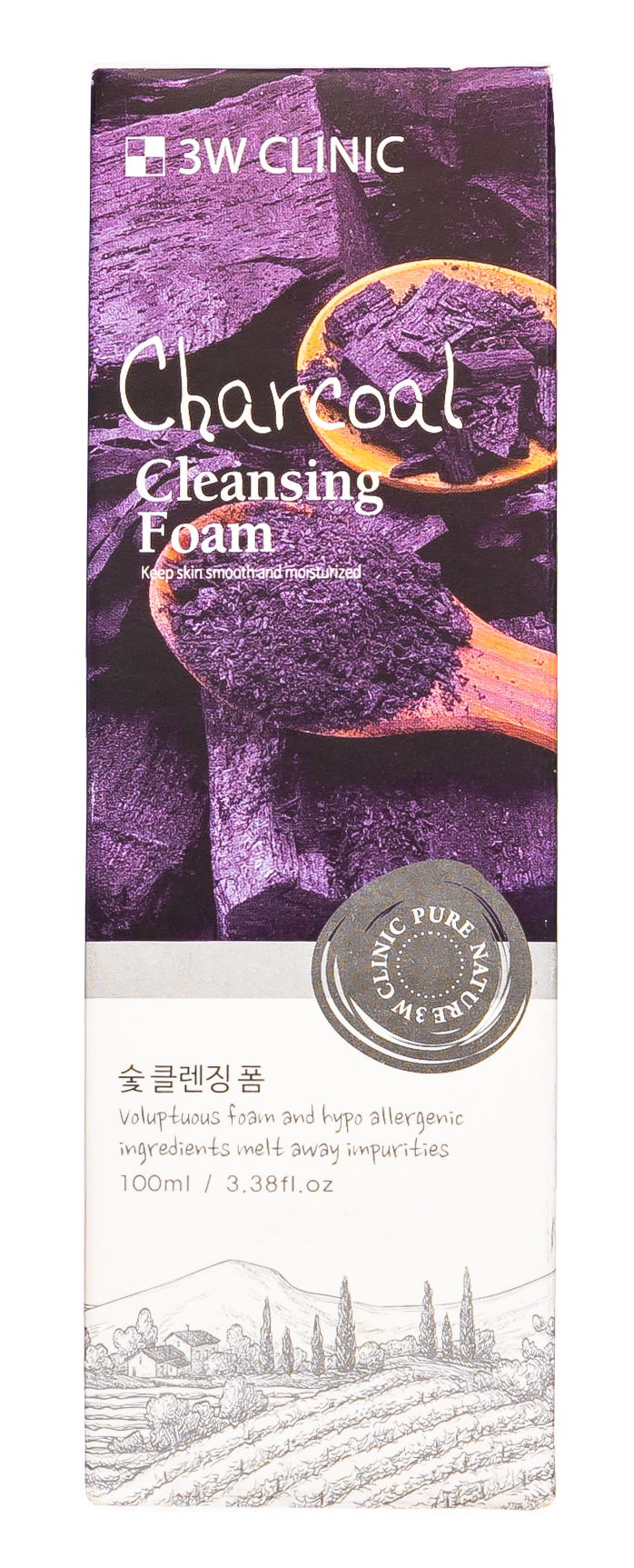  Пенка для умывания с углем, 100 мл (3W Clinic, Для лица) фото 1
