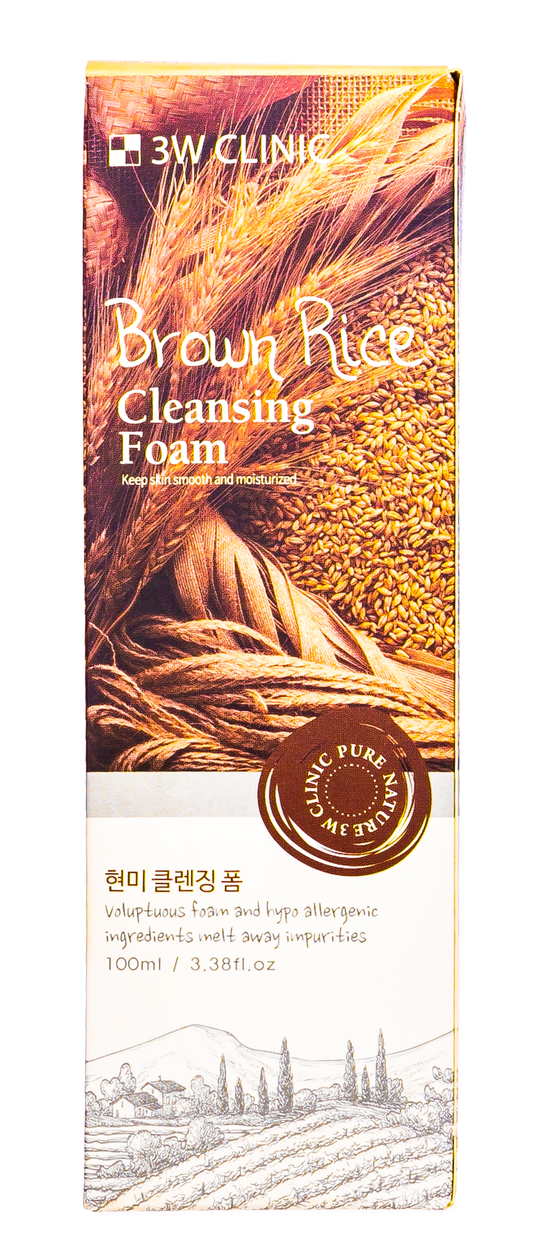 Пенка для умывания с коричневым рисом, 100 мл (3W Clinic, Для лица)  Пенка для умывания с коричневым рисом, 100 мл (3W Clinic, Для лица) фото 1