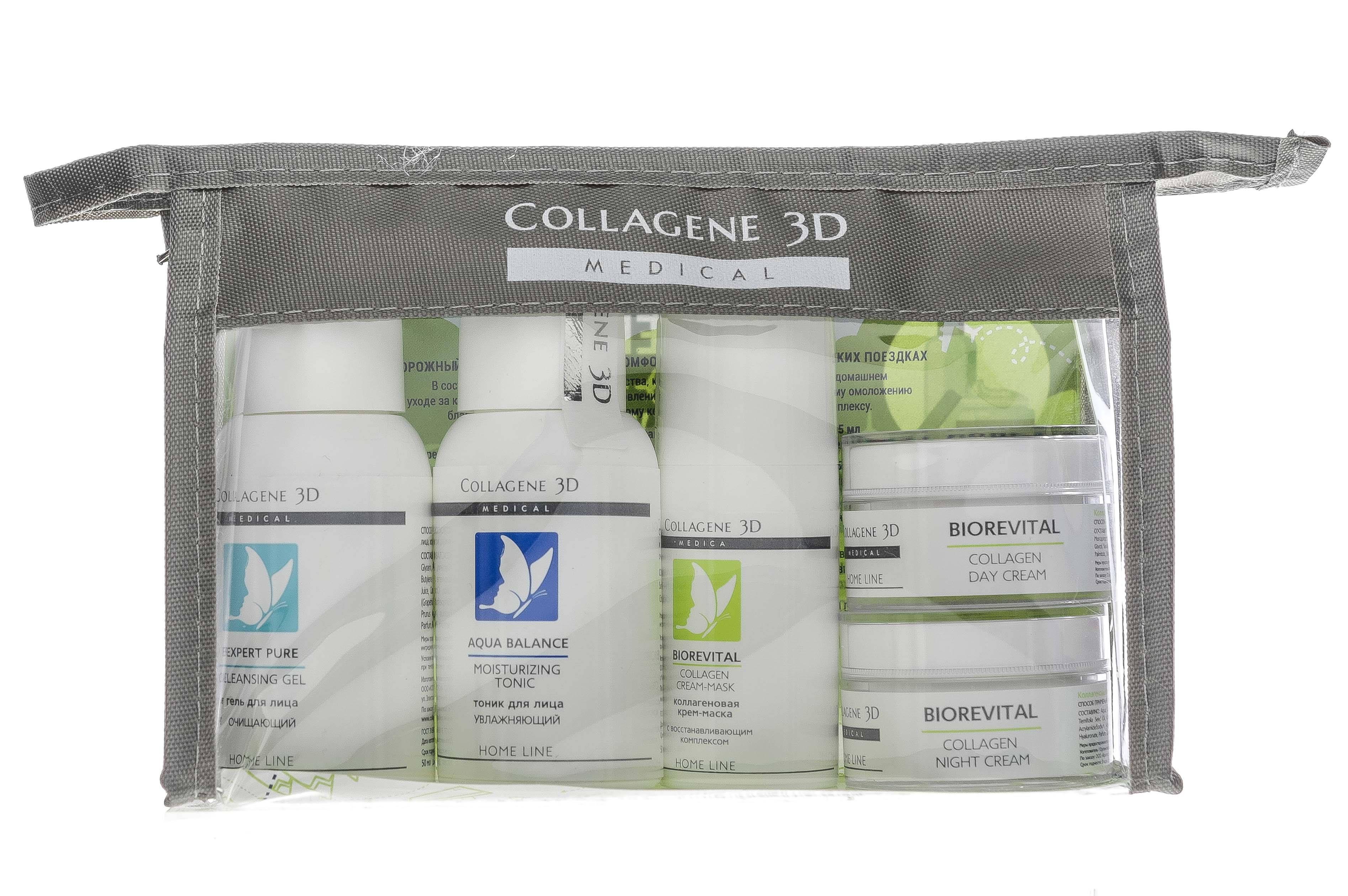 Медикал Коллаген 3Д Набор для лица (крем дневной 15 мл, крем ночной 15 мл, крем-маска 15 мл, гель 50 мл, тоник 50 мл) Travel Kit Biorevital (Medical Collagene 3D, Наборы) фото 1