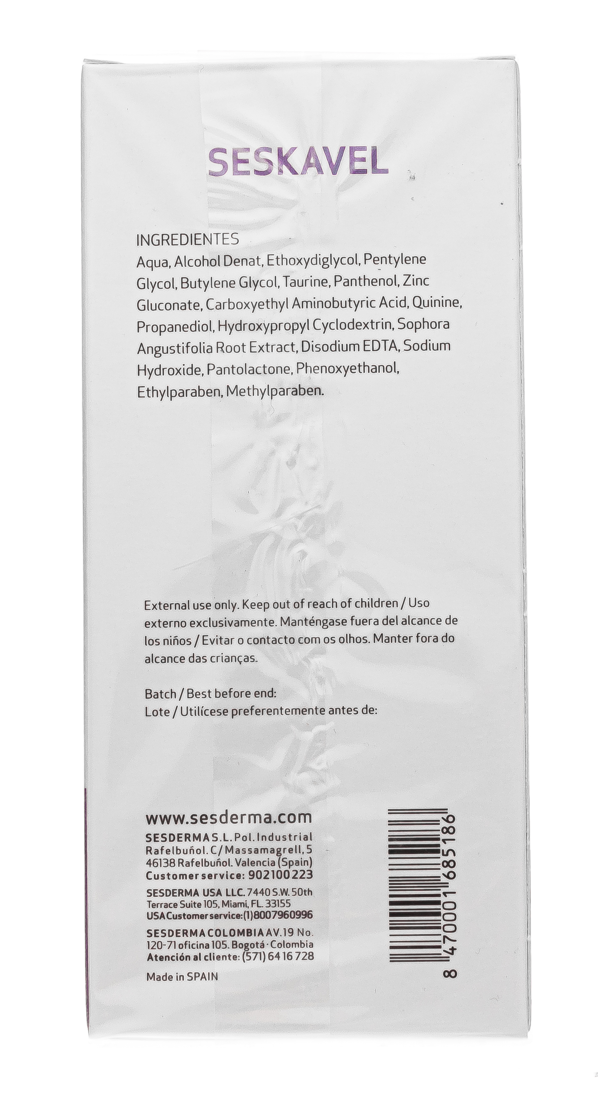 Сесдерма Лосьон от выпадения волос SESKAVEL, 200 мл (Sesderma, Seskavel) Сесдерма Лосьон от выпадения волос SESKAVEL, 200 мл (Sesderma, Seskavel) фото 4