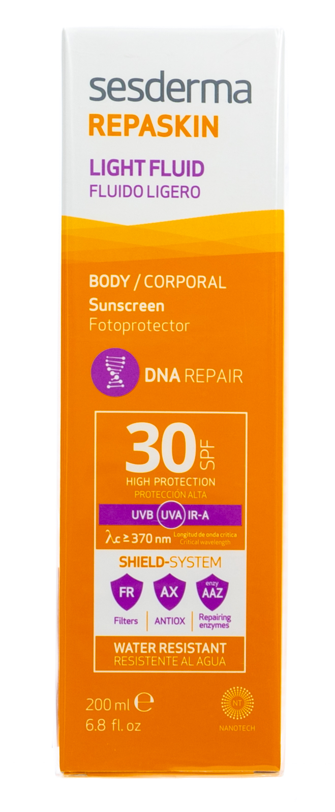 Sesderma Солнцезащитный крем-гель REPASKIN BODY LIGHT FLUID SPF 30, 200 мл. фото