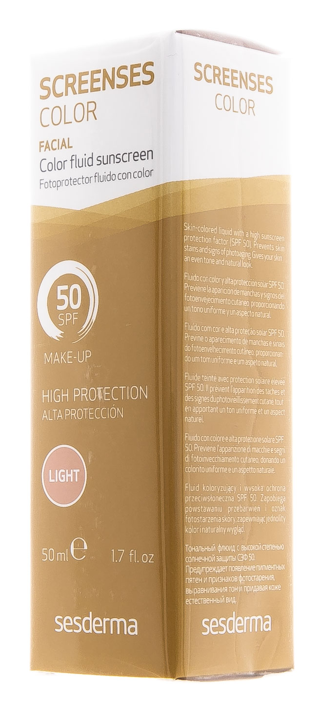 Сесдерма Солнцезащитное тональное средство Color Fluid Sunscreen SPF 50 Light светлый тон, 50 мл (Sesderma, Screenses) фото 6