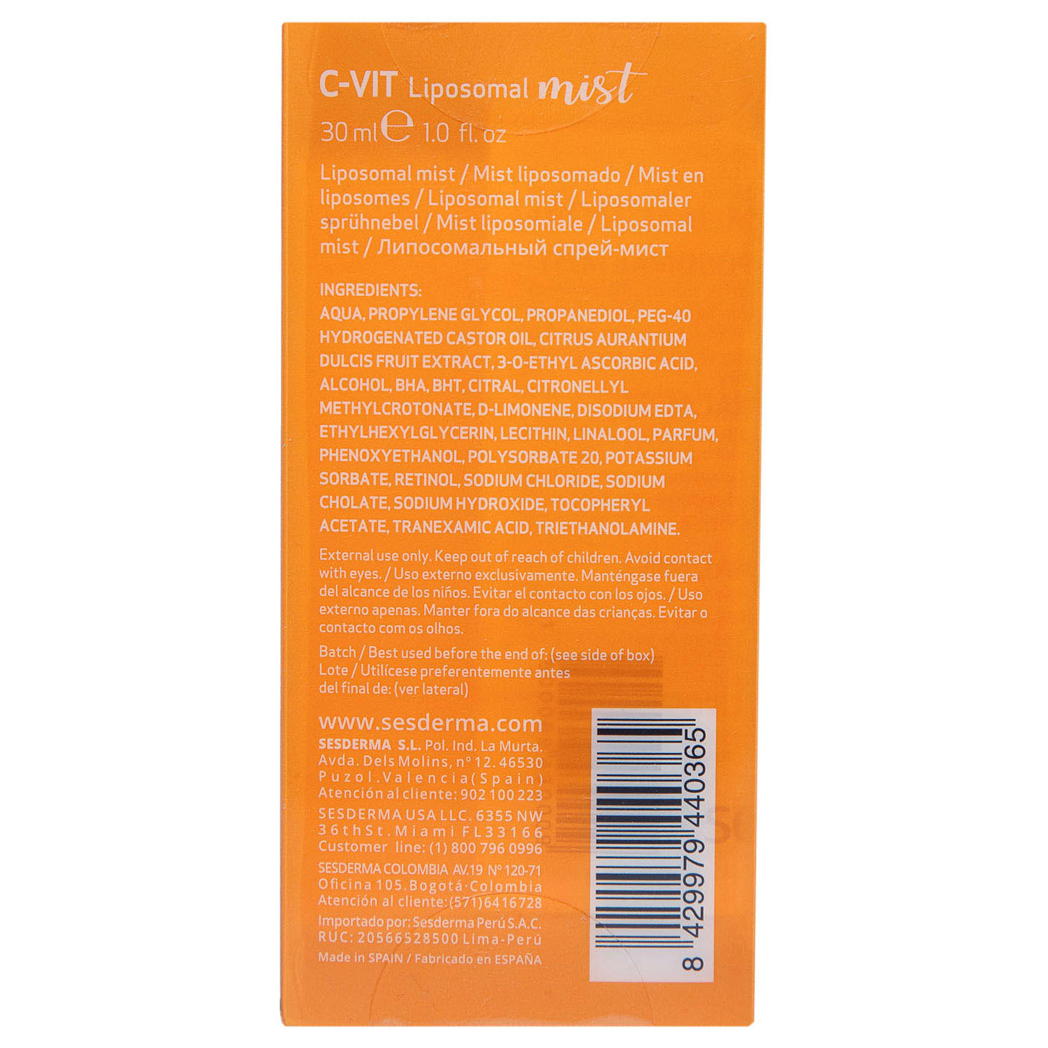 Сесдерма Спрей-мист с витамином С, 30 мл (Sesderma, C-Vit) фото 7