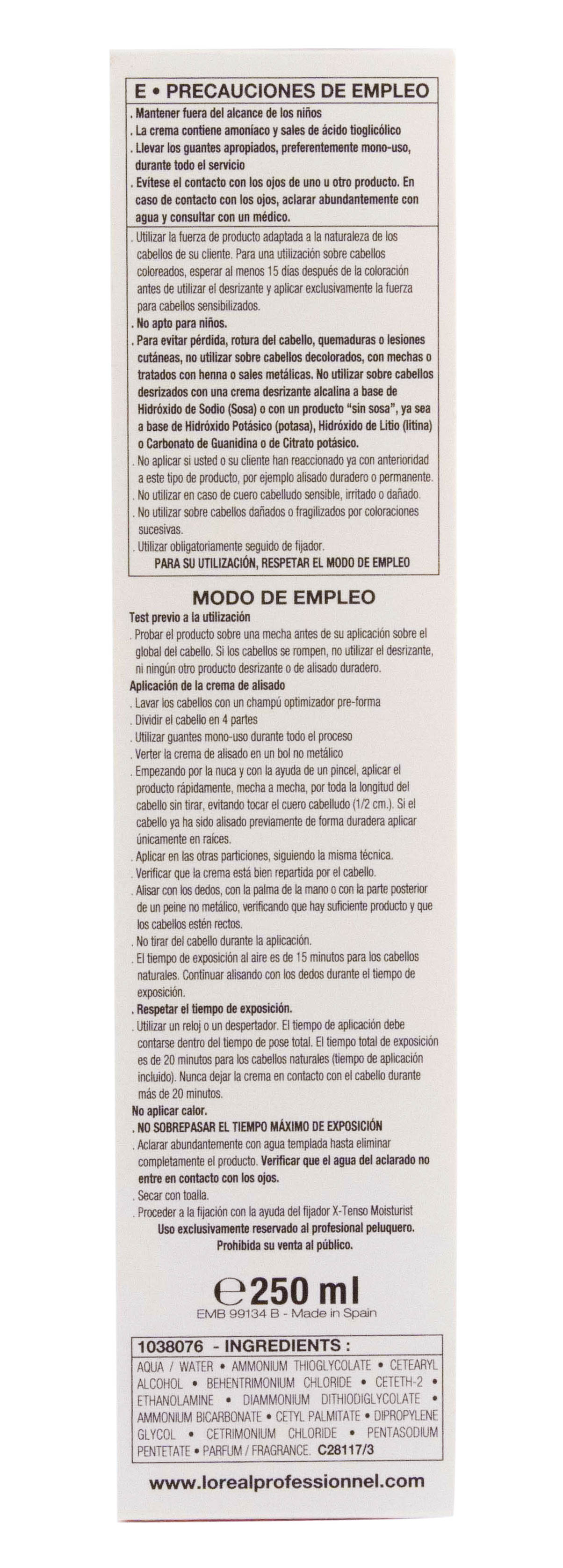 Лореаль Профессионель Выпрямляющий крем для натуральных волос Moisturist, 250 мл (L'oreal Professionnel, Долговременная завивка и разглаживание) фото 4