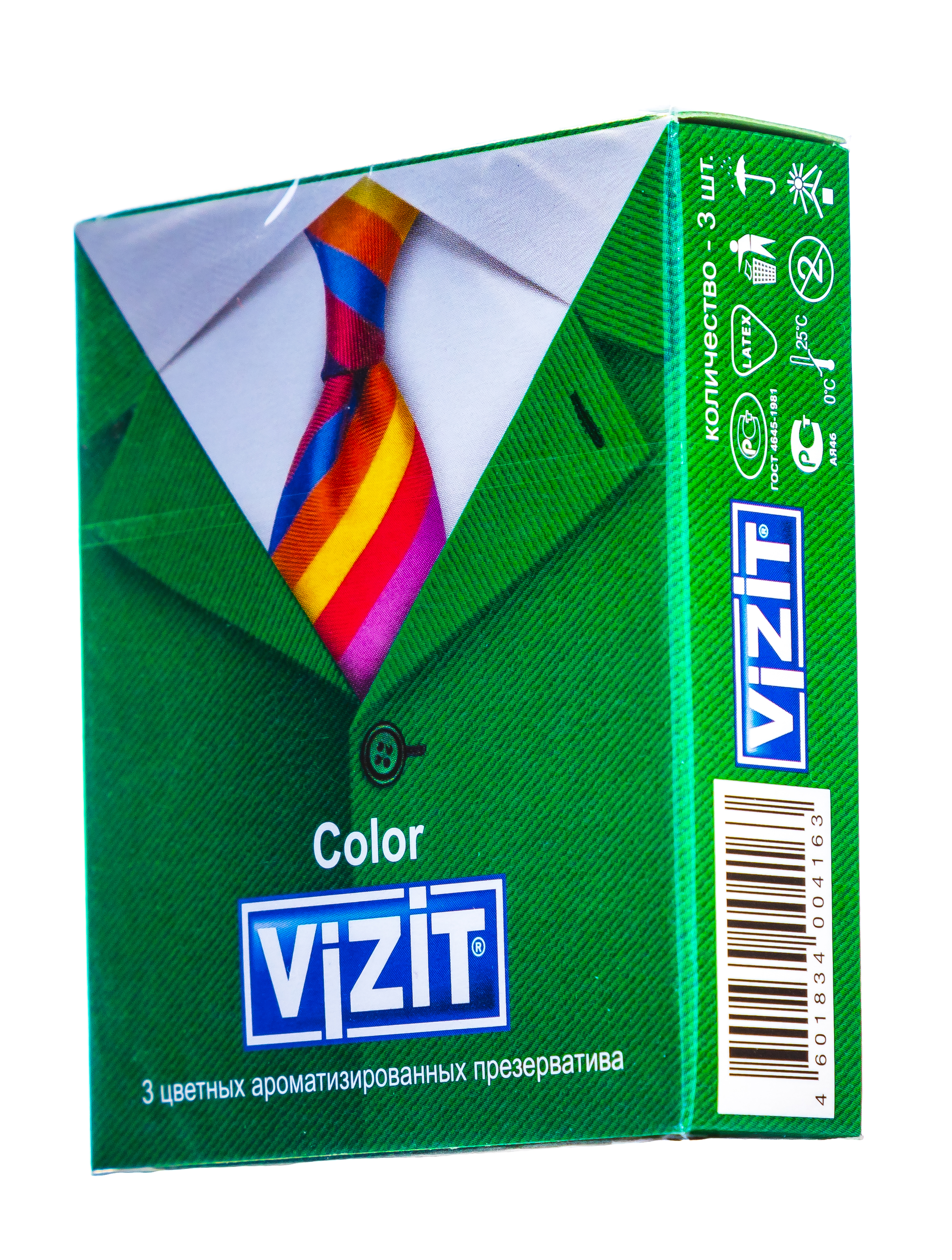 Визит Презервативы  Цветные ароматизированные 3 шт (Vizit, Презервативы) фото 2