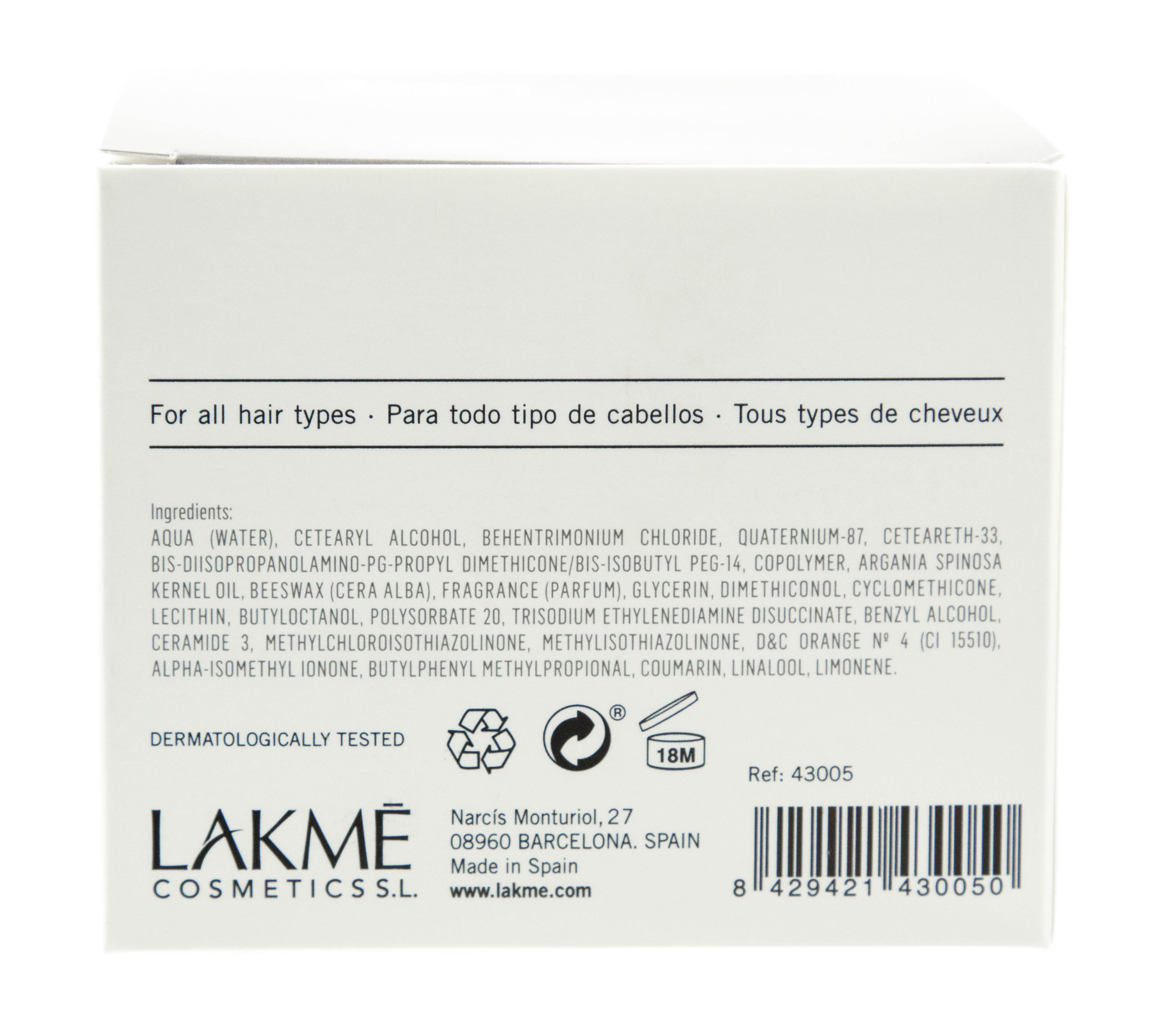 Лакме Аргановая увлажняющая маска Bio-Argan Hydrating Mask, 250 мл (Lakme, K.Therapy) фото 2