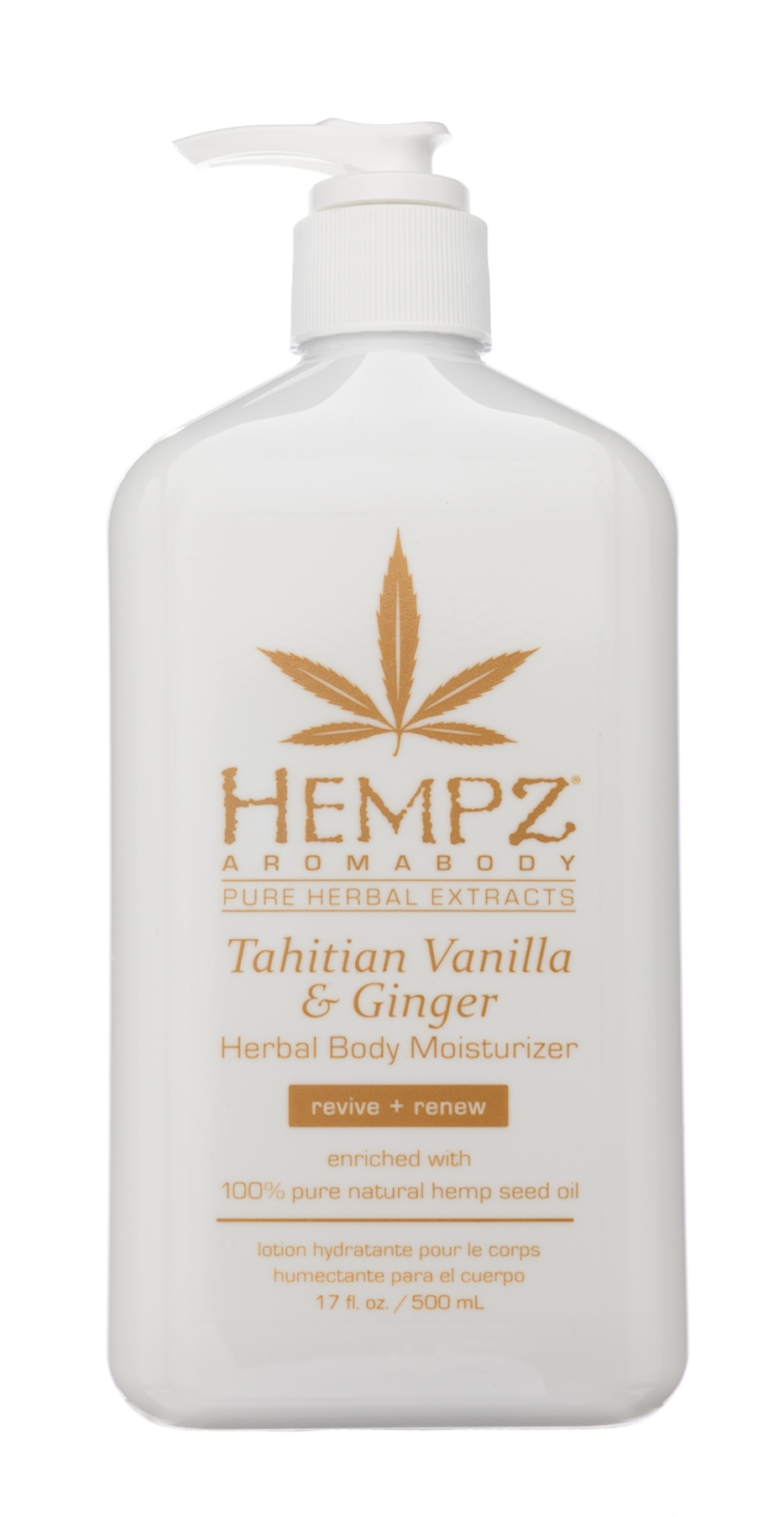 Хемпз Молочко для тела Таити с экстрактом имбиря и ванили Herbal Body Moisturizer Tahitian Vanilla & Ginger, 500 мл (Hempz, Имбирь и ваниль) фото 1
