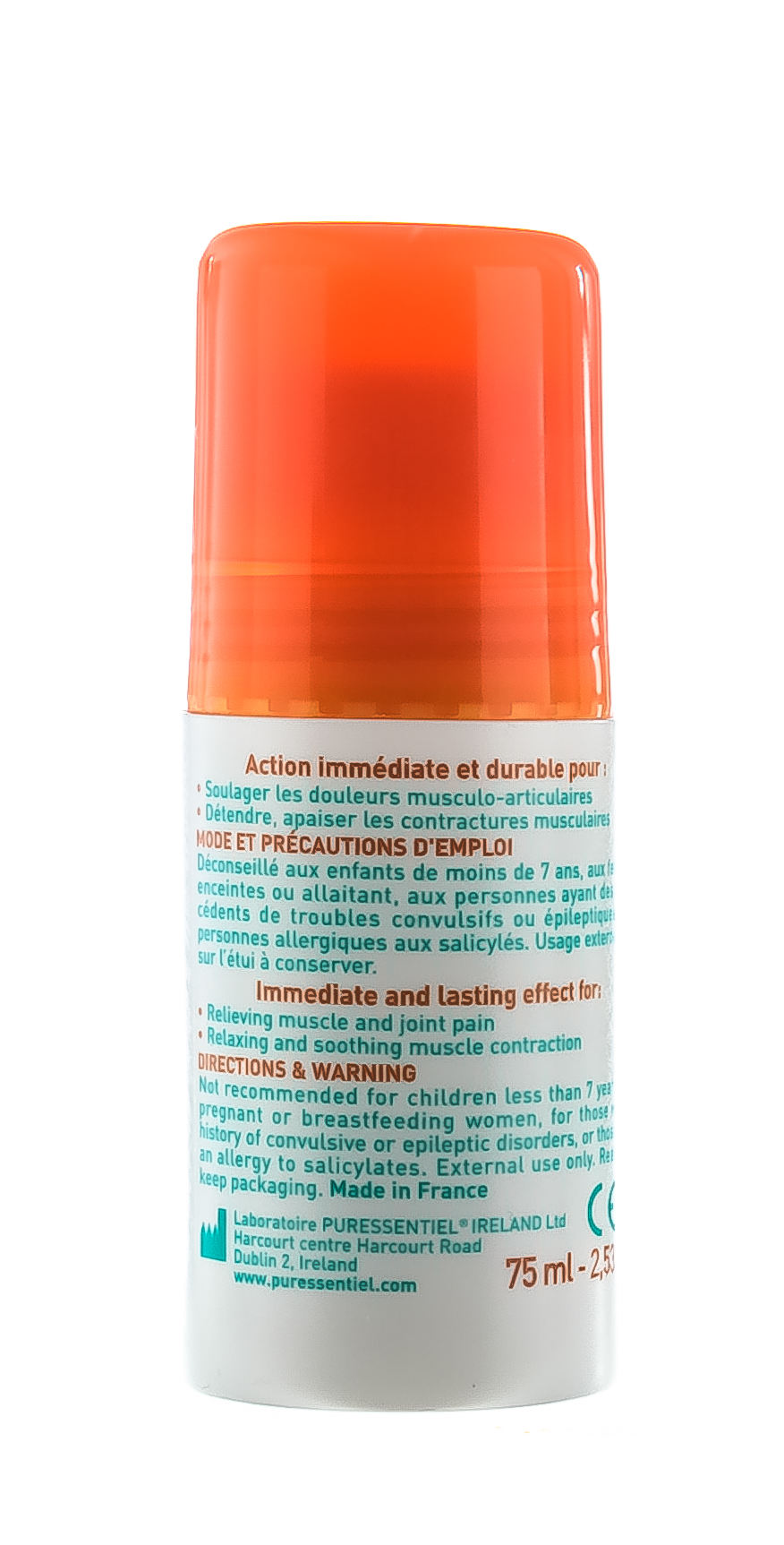 Пюресансьель Массажный шариковый роллер Расслабляющий и успокаивающий, 75 мл (Puressentiel, Мышцы и суставы) фото 8