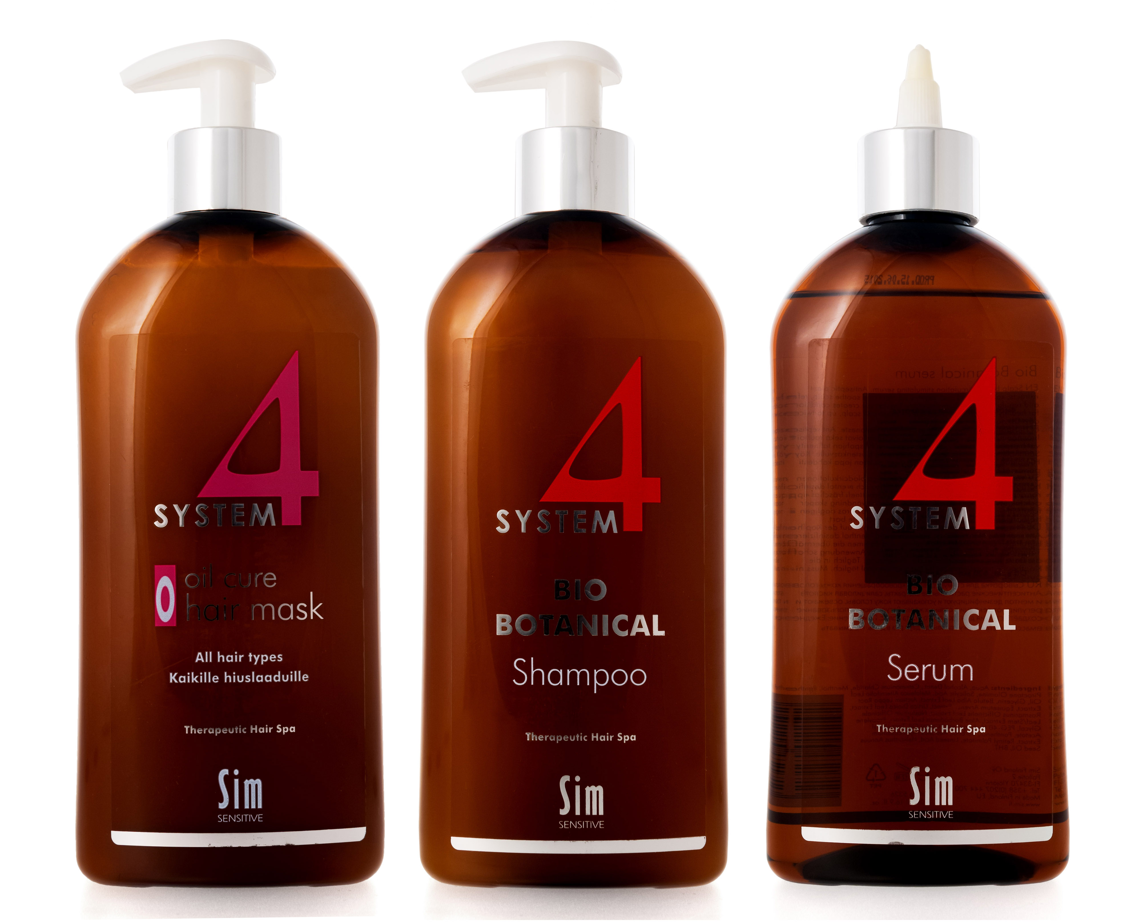 Сим Сенситив Лечебный комплекс от выпадения волос шампунь 500 мл, маска 500 мл, сыворотка 500 мл (Sim Sensitive, System 4) фото 3