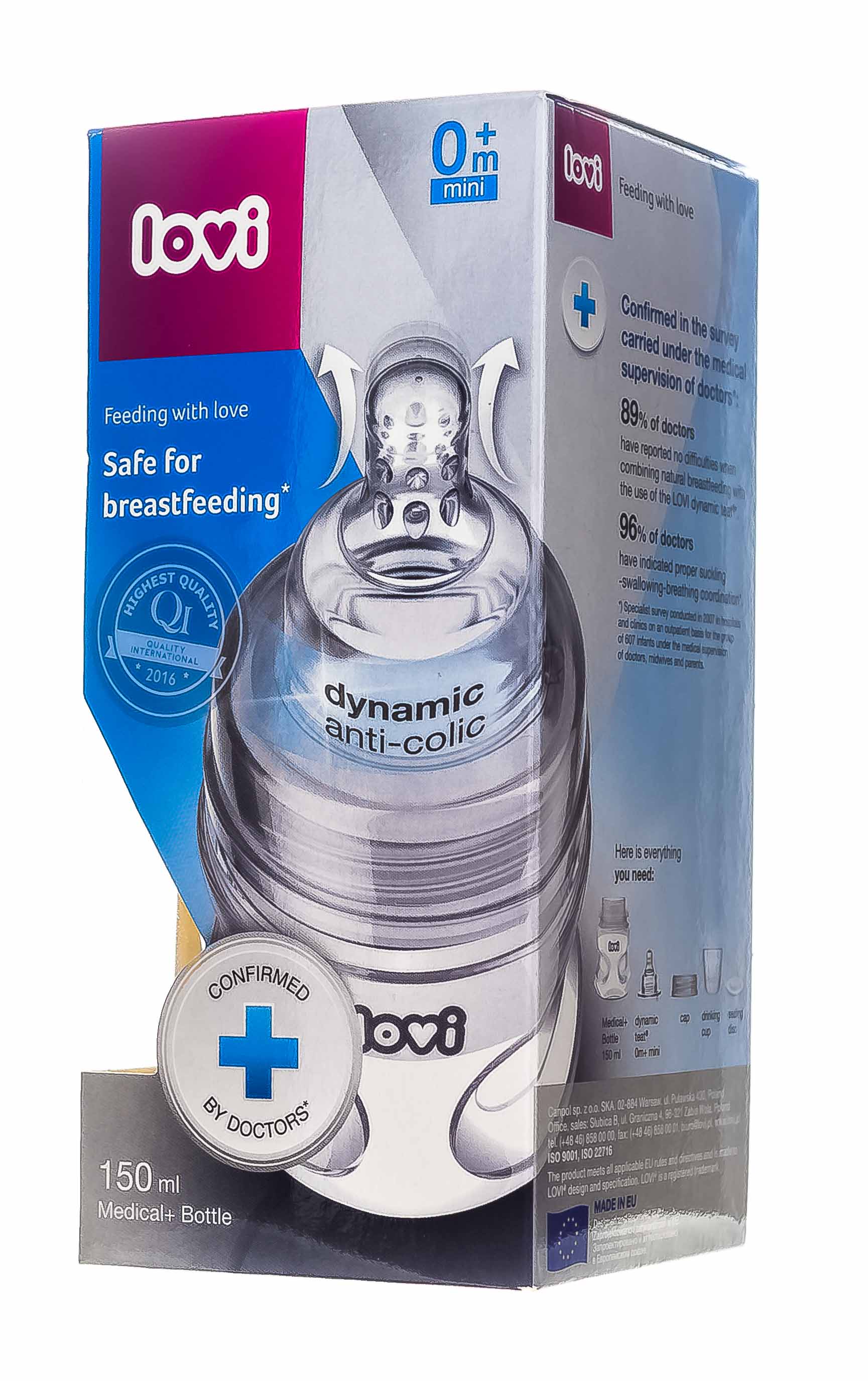 Лови Бутылочка Lovi Medical+ 250 мл, 3м+ (Lovi, Детская посуда) фото 2