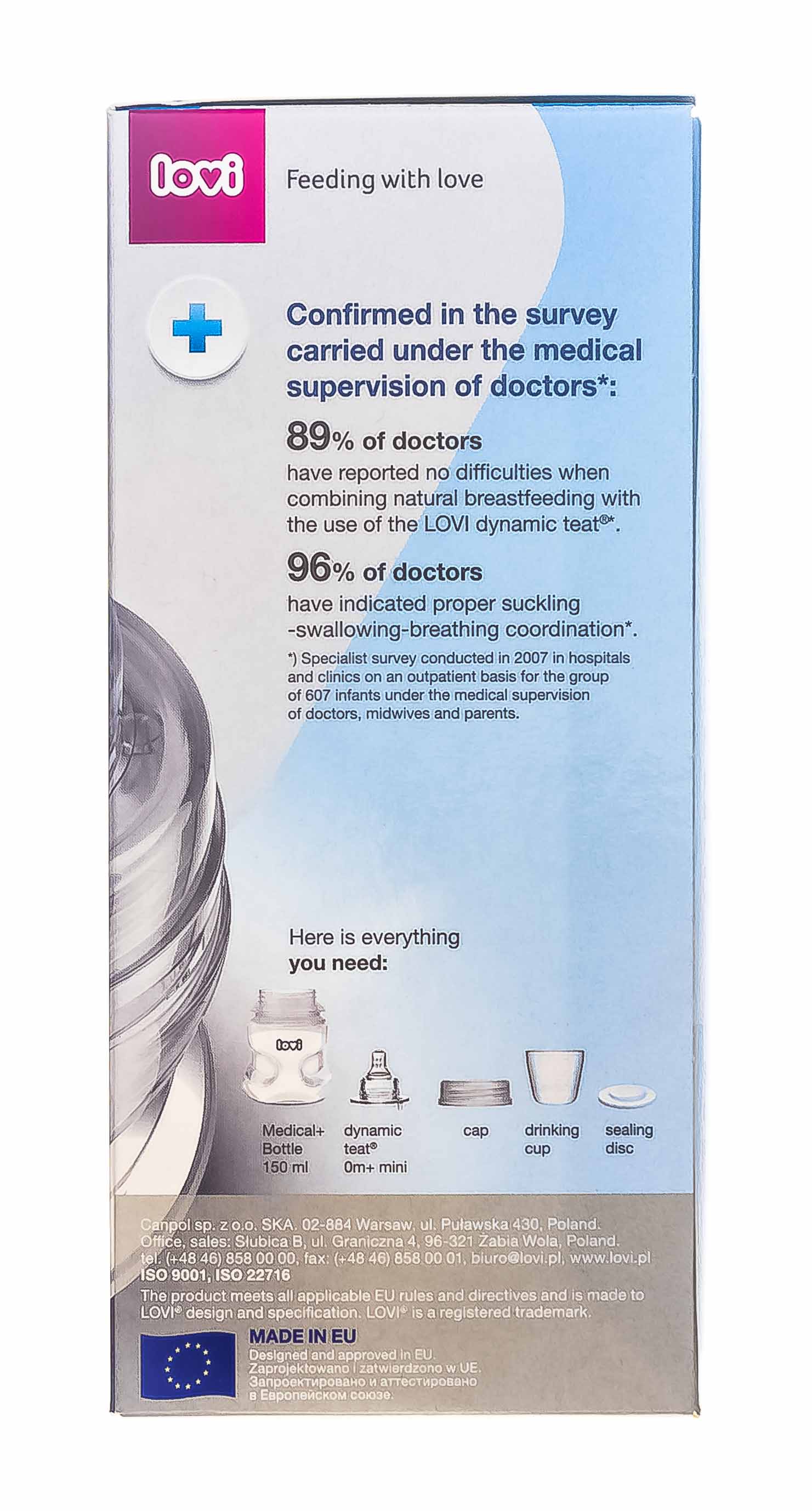 Лови Бутылочка Lovi Medical+ 250 мл, 3м+ (Lovi, Детская посуда) фото 3