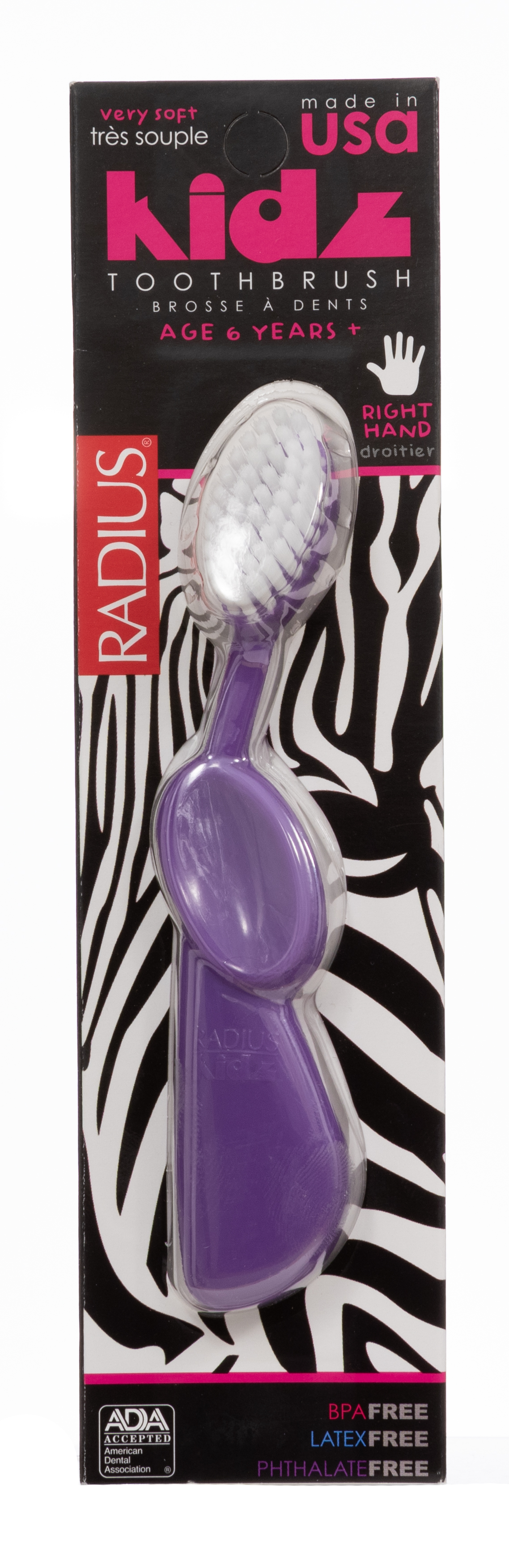 Радиус Kidz Детская зубная щетка очень мягкая, фиолетовая (Radius, Kidz) фото 1