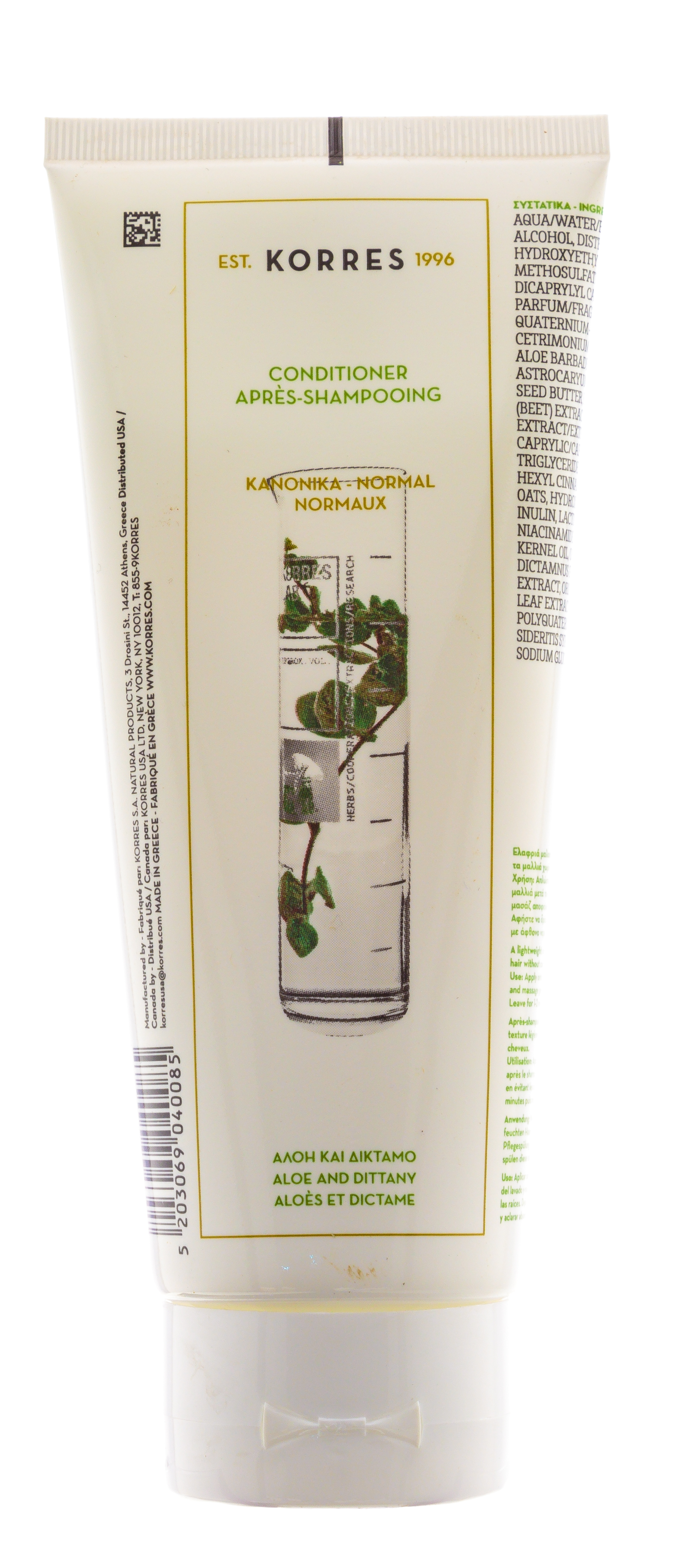 Коррес Кондиционер для нормальных волос с алоэ и диким бадьяном, 200 мл (Korres, Korres Уход за волосами) фото 1